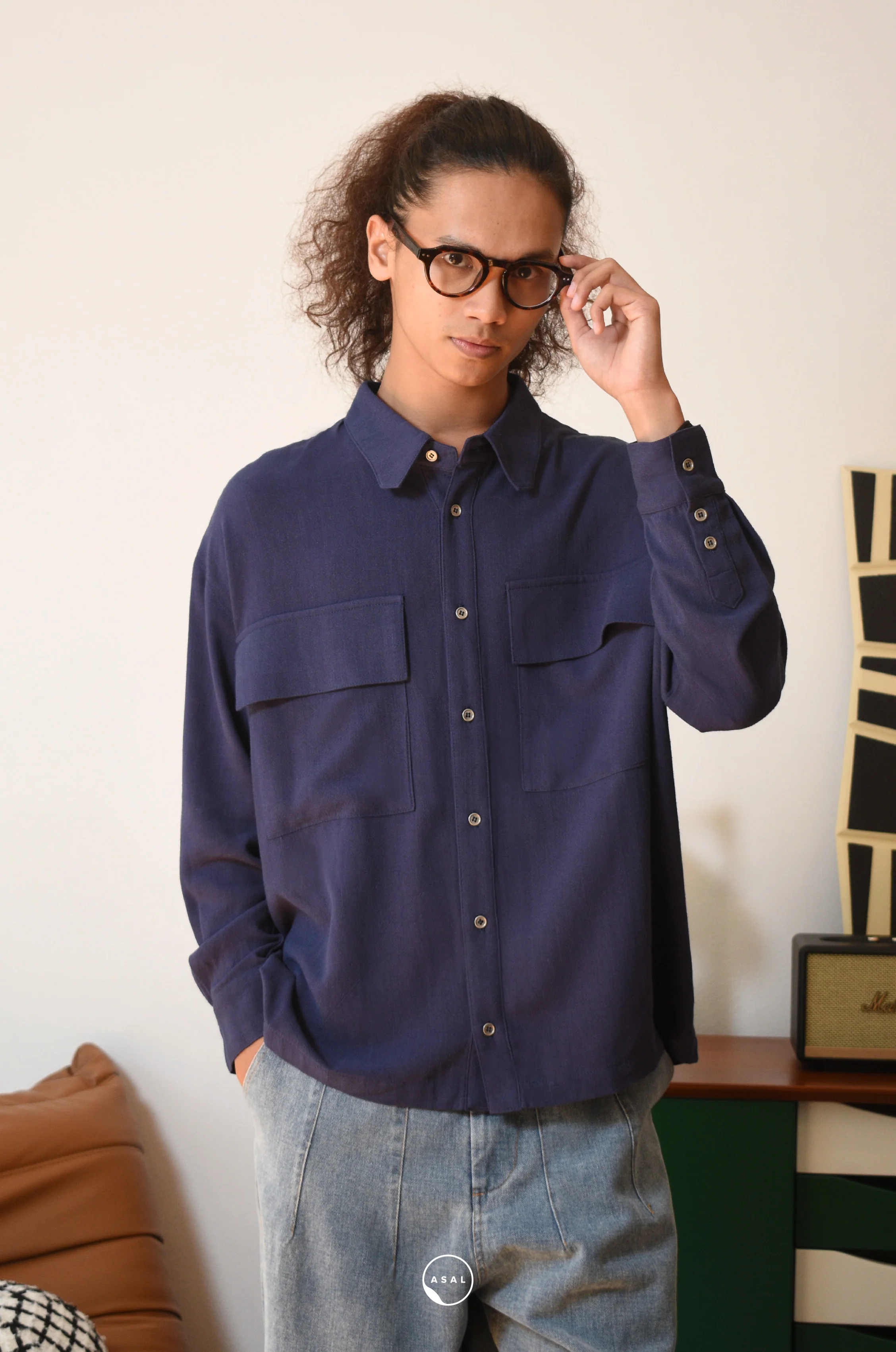 ASAL BARISTA SHIRT IN EVENING BLUE