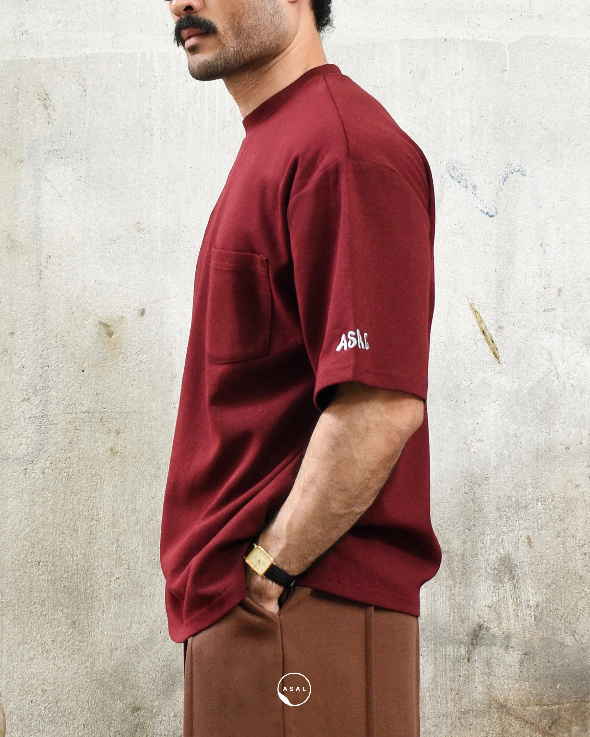 ASAL LEOS OVERSIZED T-SHIRT (MED) IN TAWNY PORT - Image 3