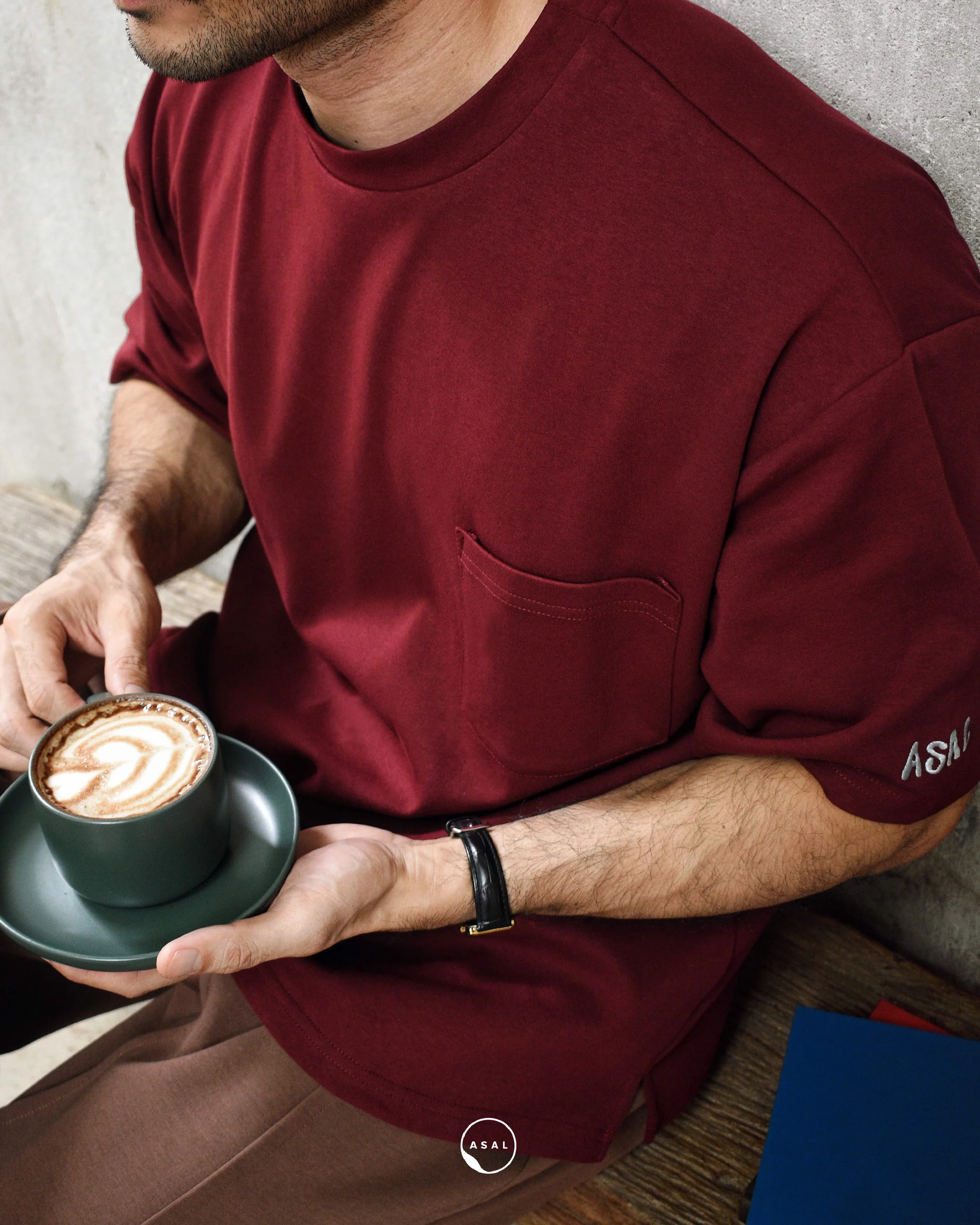 ASAL LEOS OVERSIZED T-SHIRT (MED) IN TAWNY PORT - Image 4