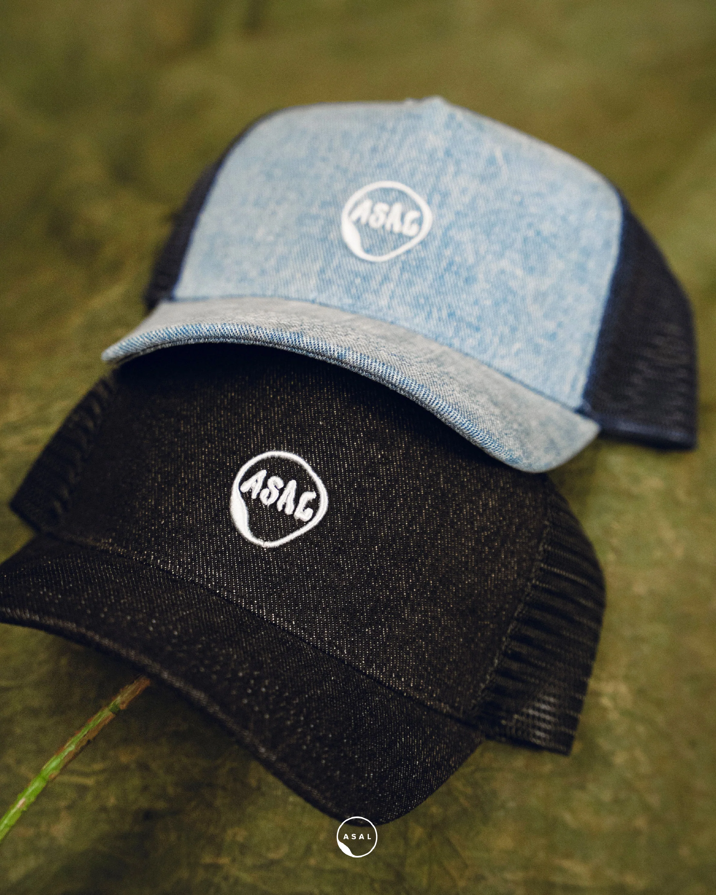 ASAL TRUCKER CAP IN BLACK DENIM - Image 3