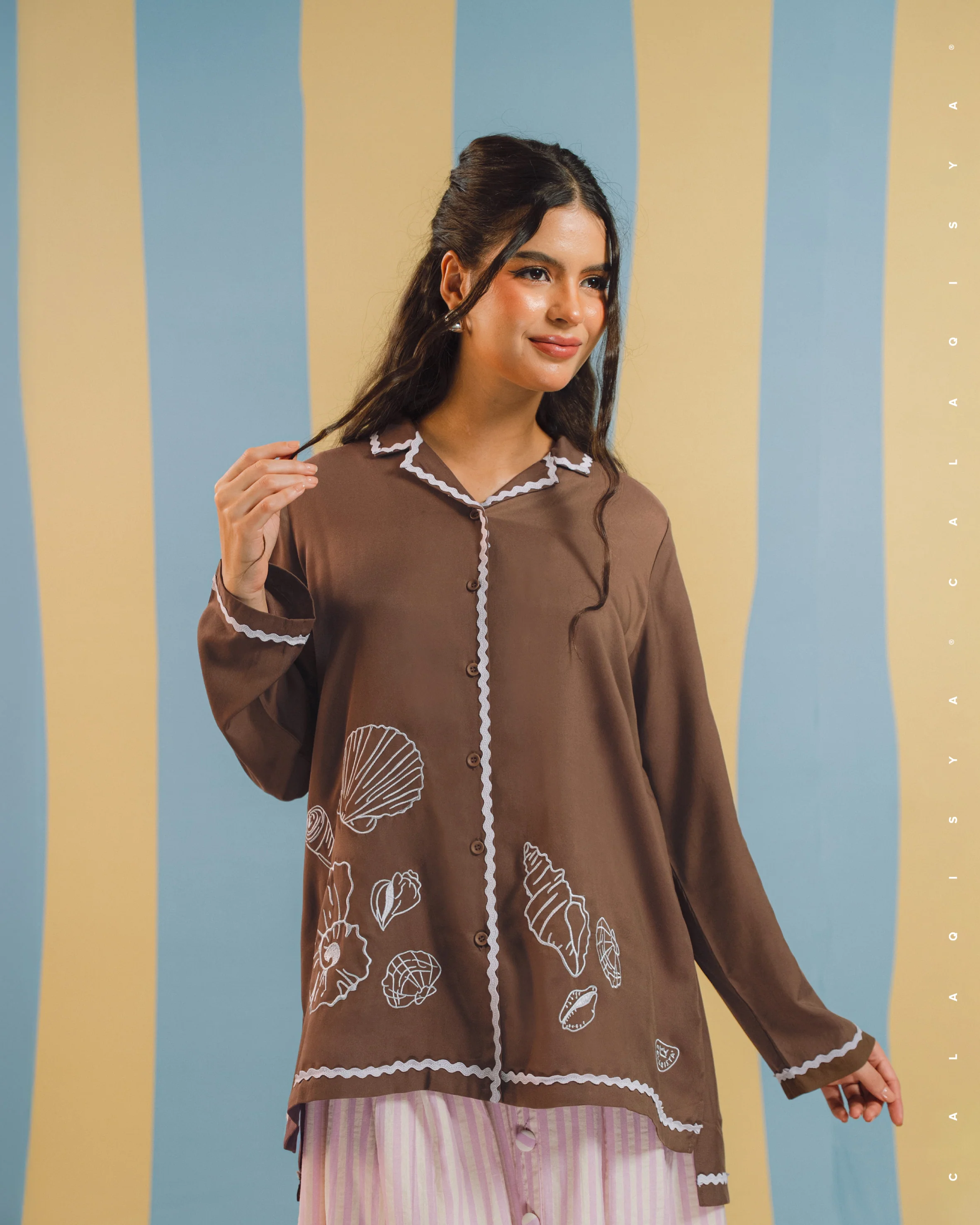 BAYU DAMPAR TOP IN DOWNTOWN BROWN