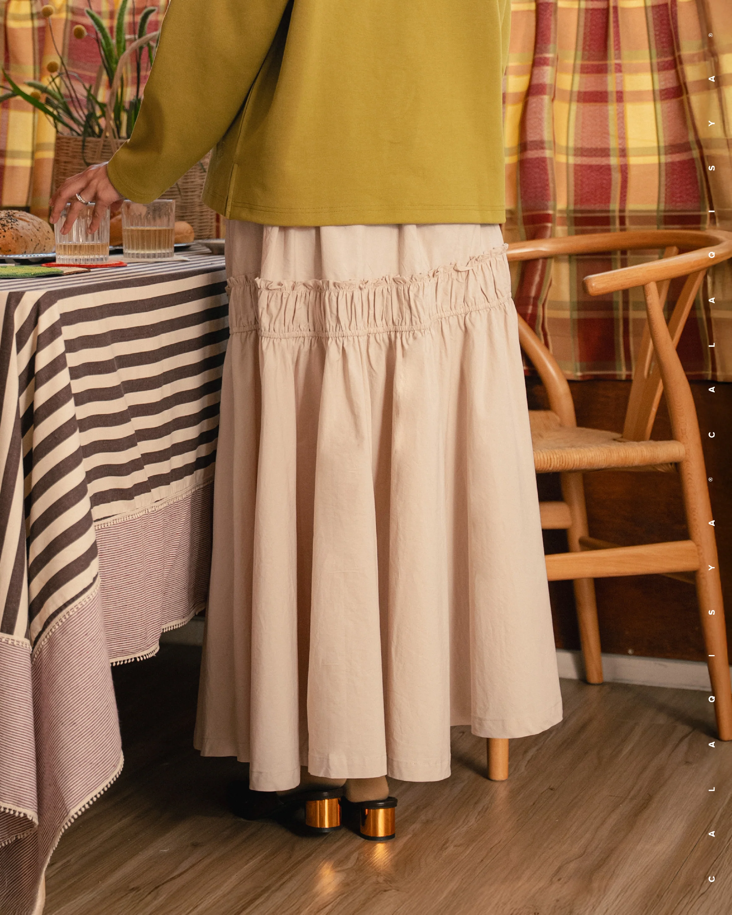 BFSCT PASTRY SKIRT IN PEARLED IVORY - Image 3