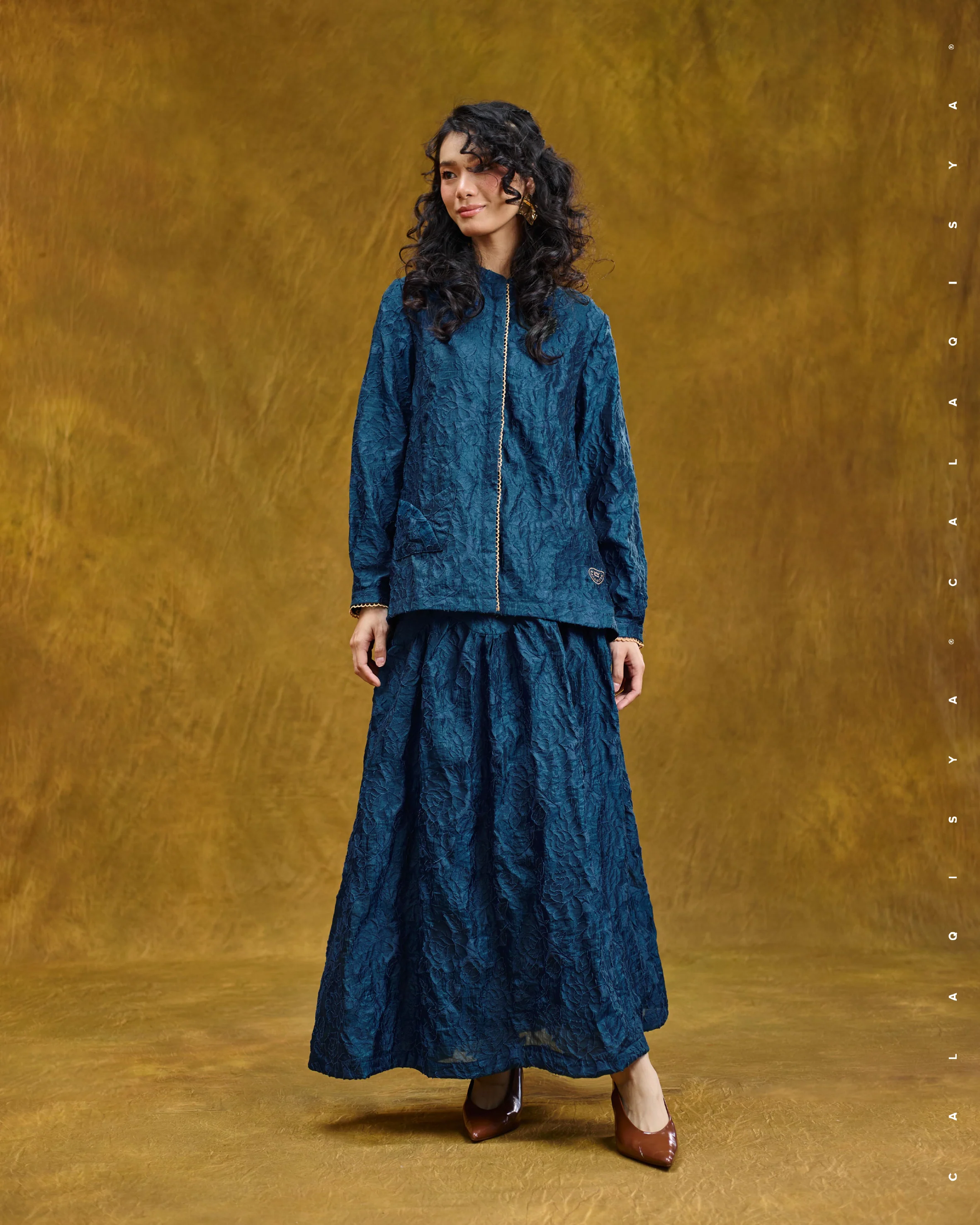 BURROW SKIRT IN NAVY PEONY (FULLY LINED) - Image 2