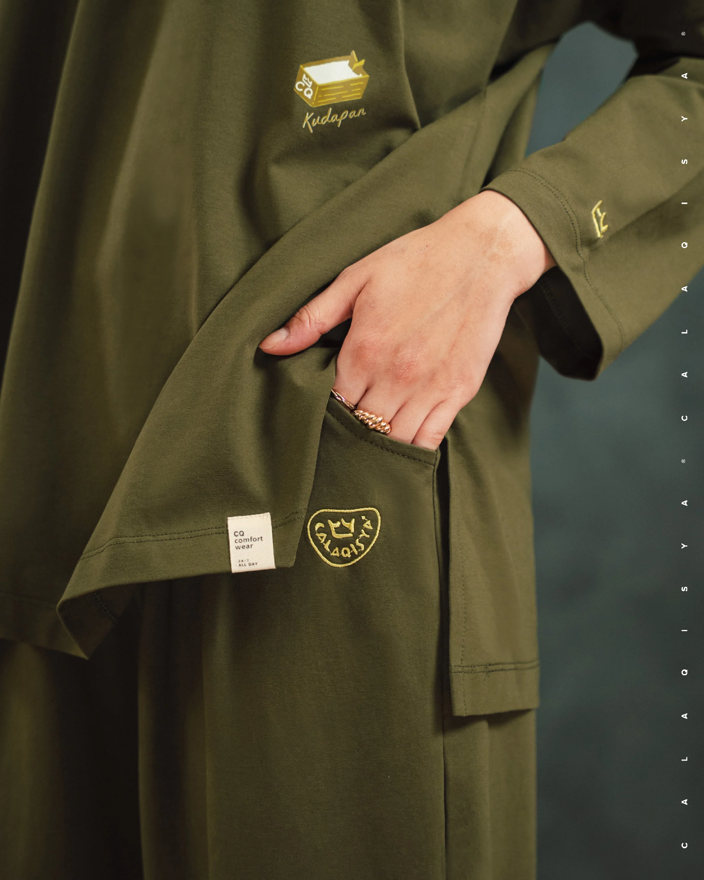 CLOUD STRAIGHT PANTS IN OLIVE NIGHT - Image 3