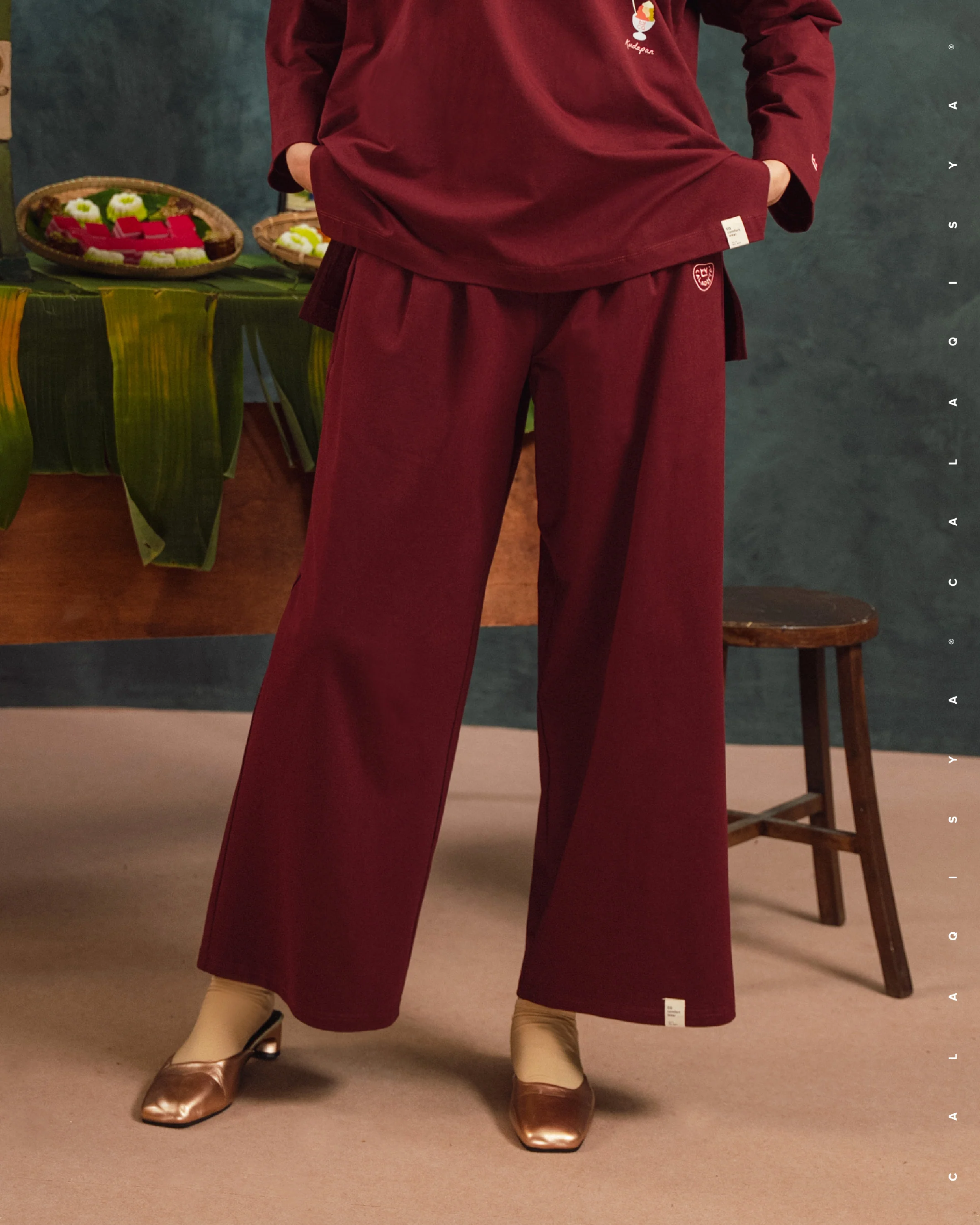 CLOUD STRAIGHT PANTS IN TAWNY PORT - Image 4