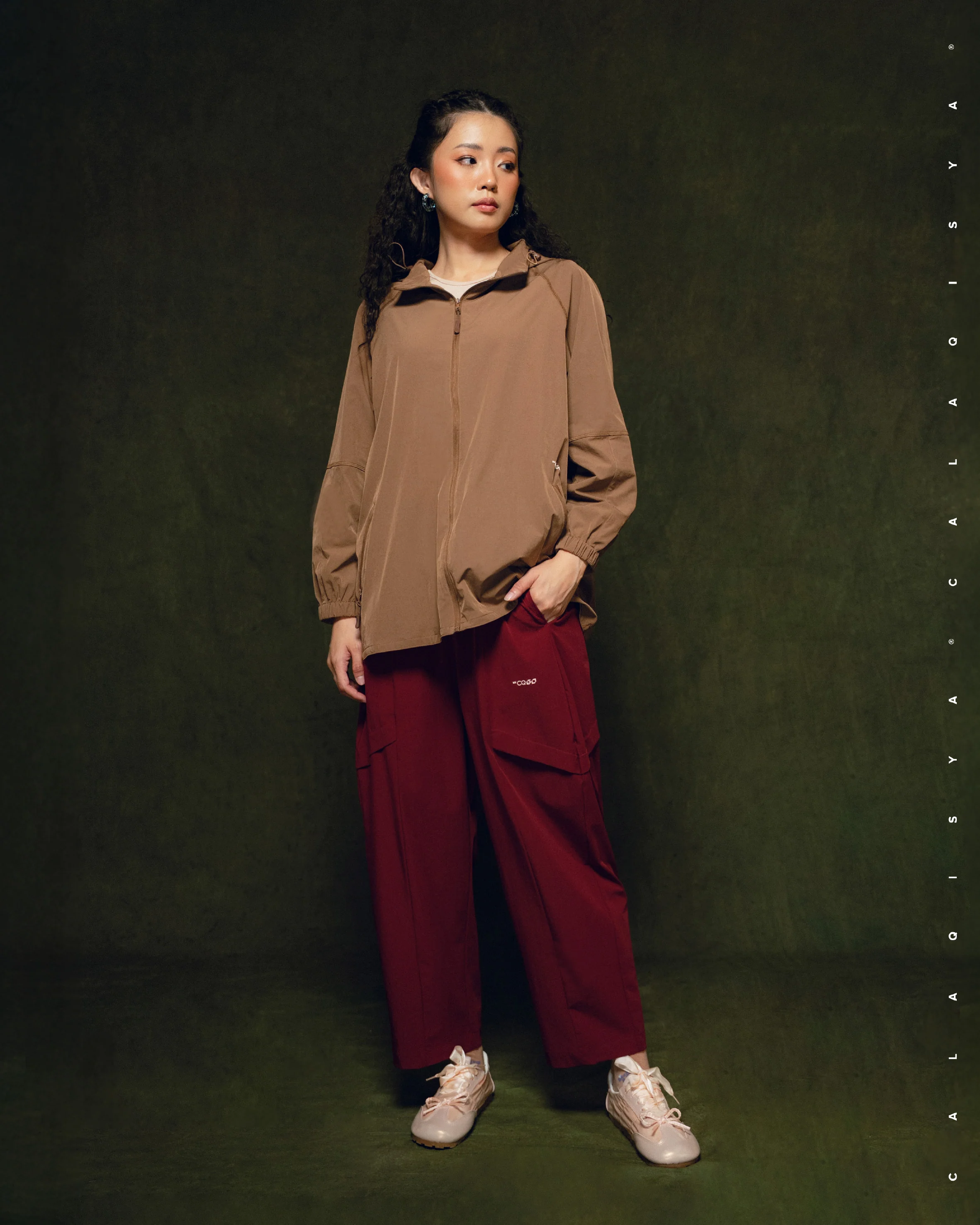 CQ GO WALK TAPERED PANTS IN CABERNET - Image 2