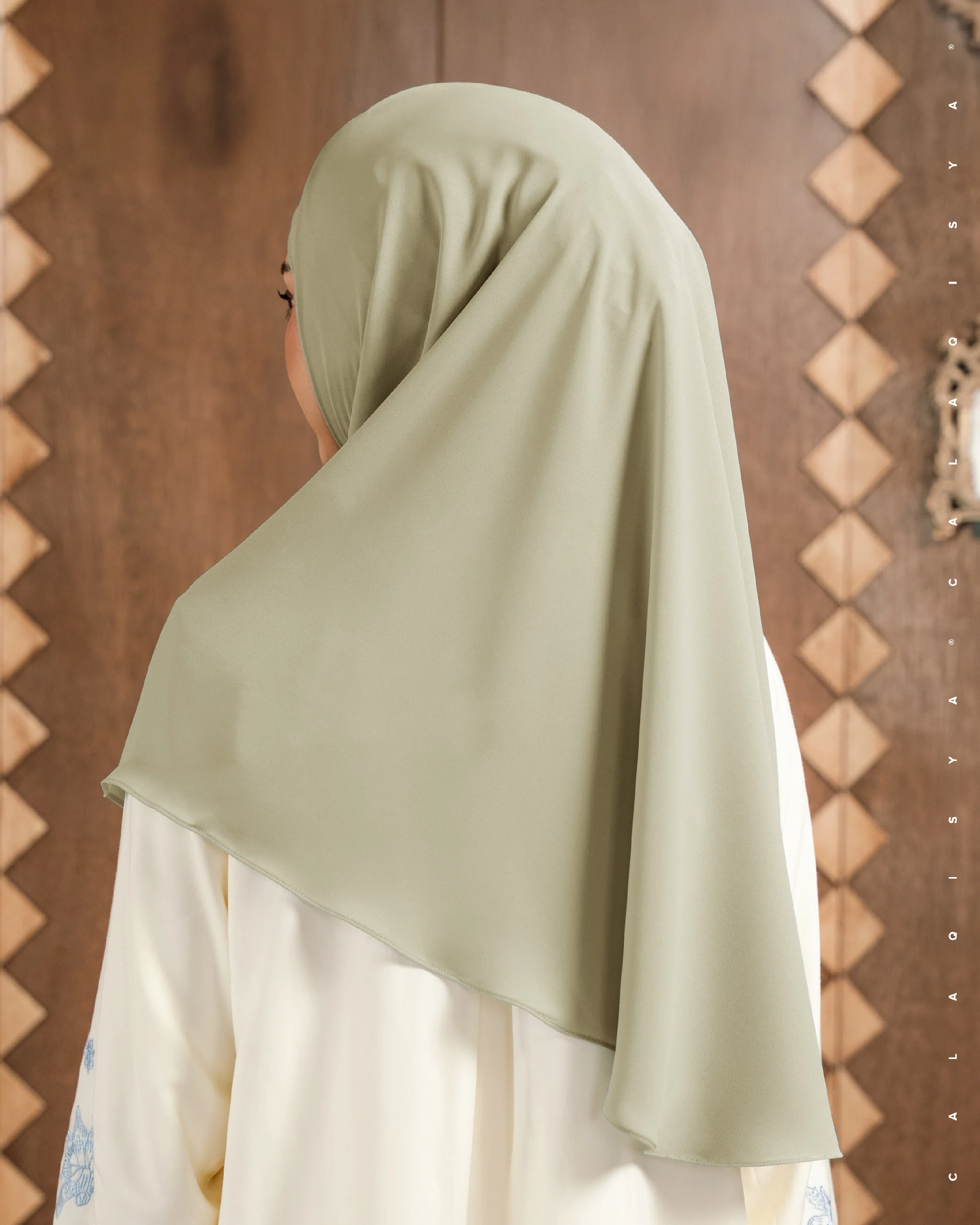 DANIAH TIE BACK UNDERCHIN IN SLATE GREEN - Image 2
