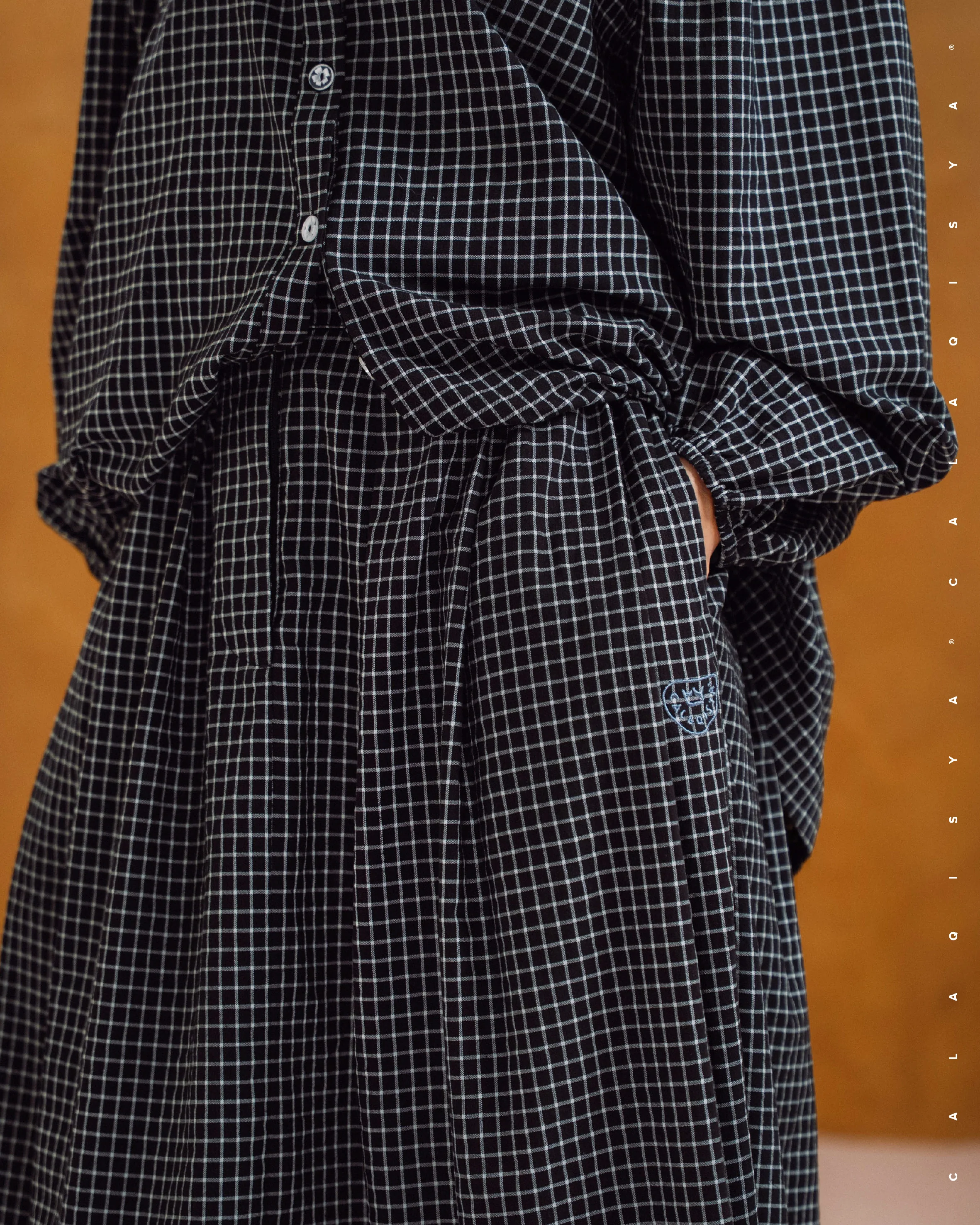 DARLA CHECKERED SKIRT IN BLACK