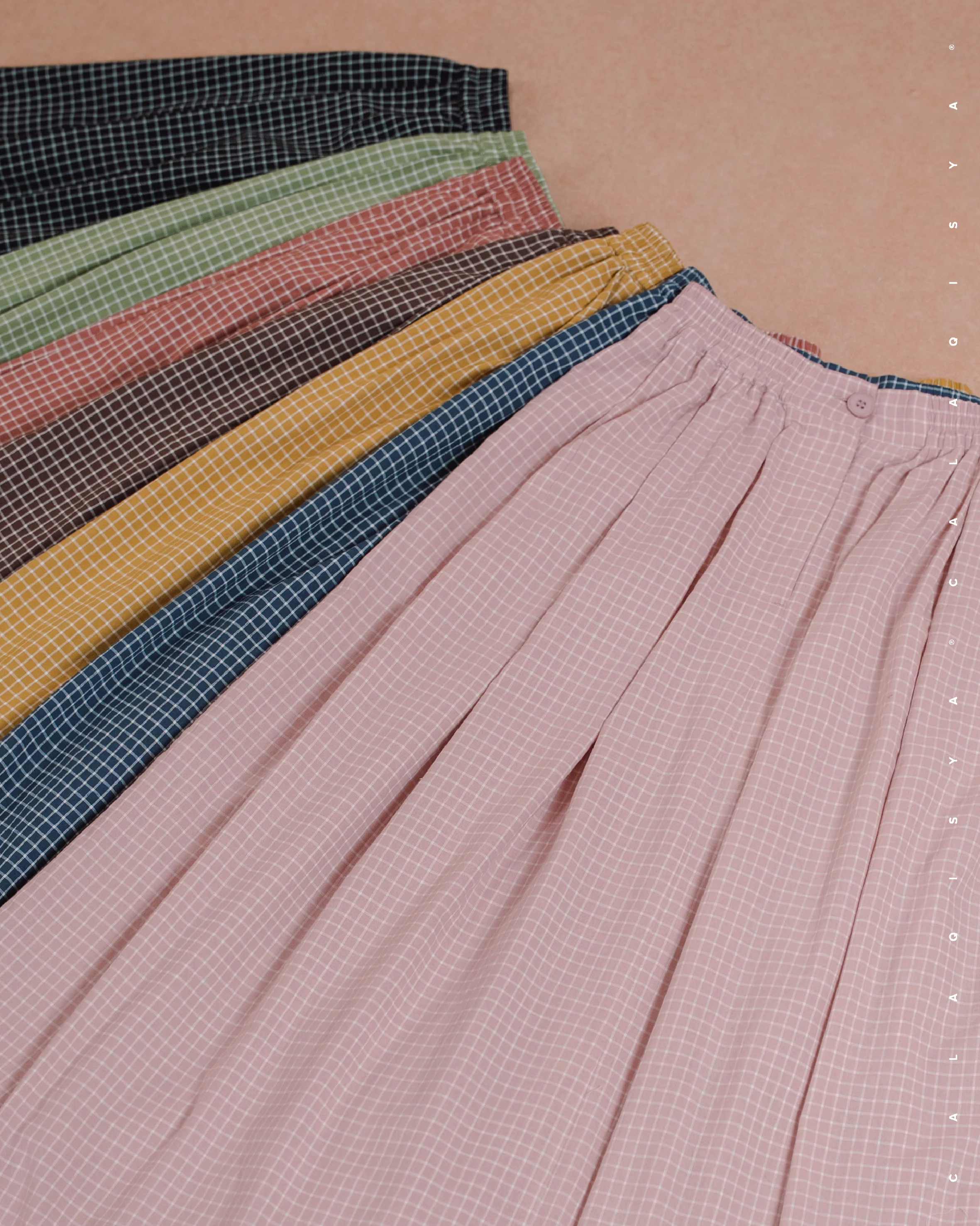 DARLA CHECKERED SKIRT IN WITHERED ROSE - Image 5