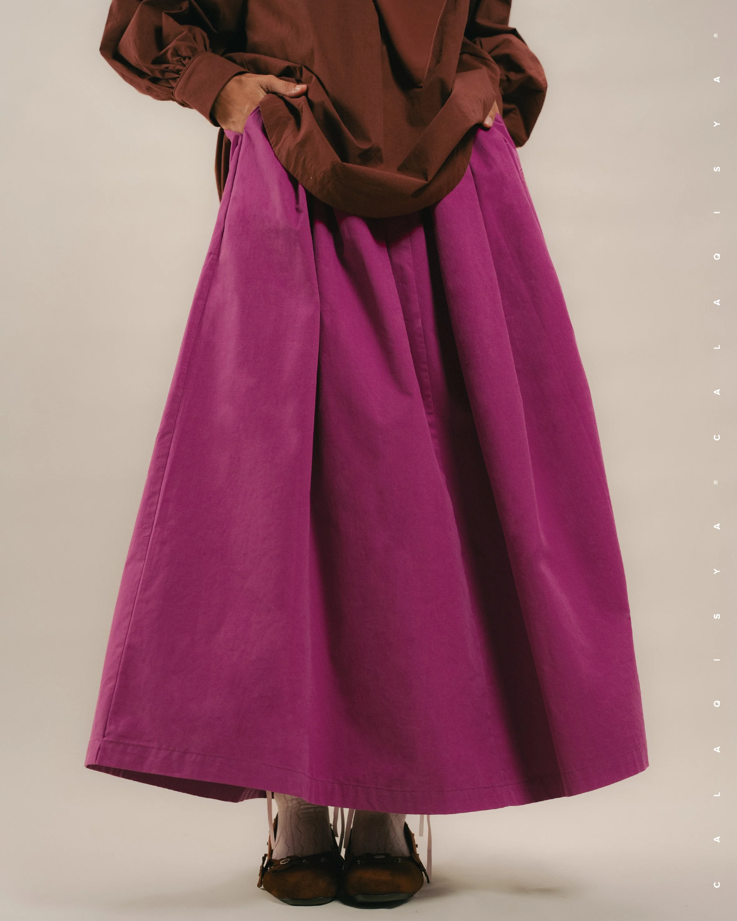 DARLA SKIRT (100% COTTON) IN FESTIVAL FUCHSIA