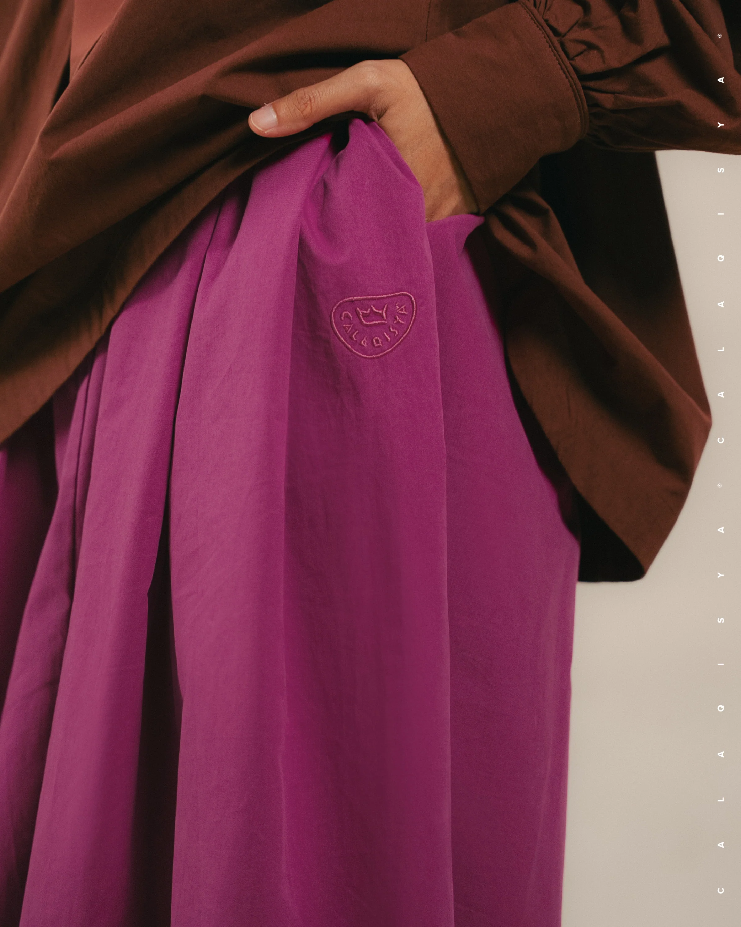 DARLA SKIRT (100% COTTON) IN FESTIVAL FUCHSIA - Image 3