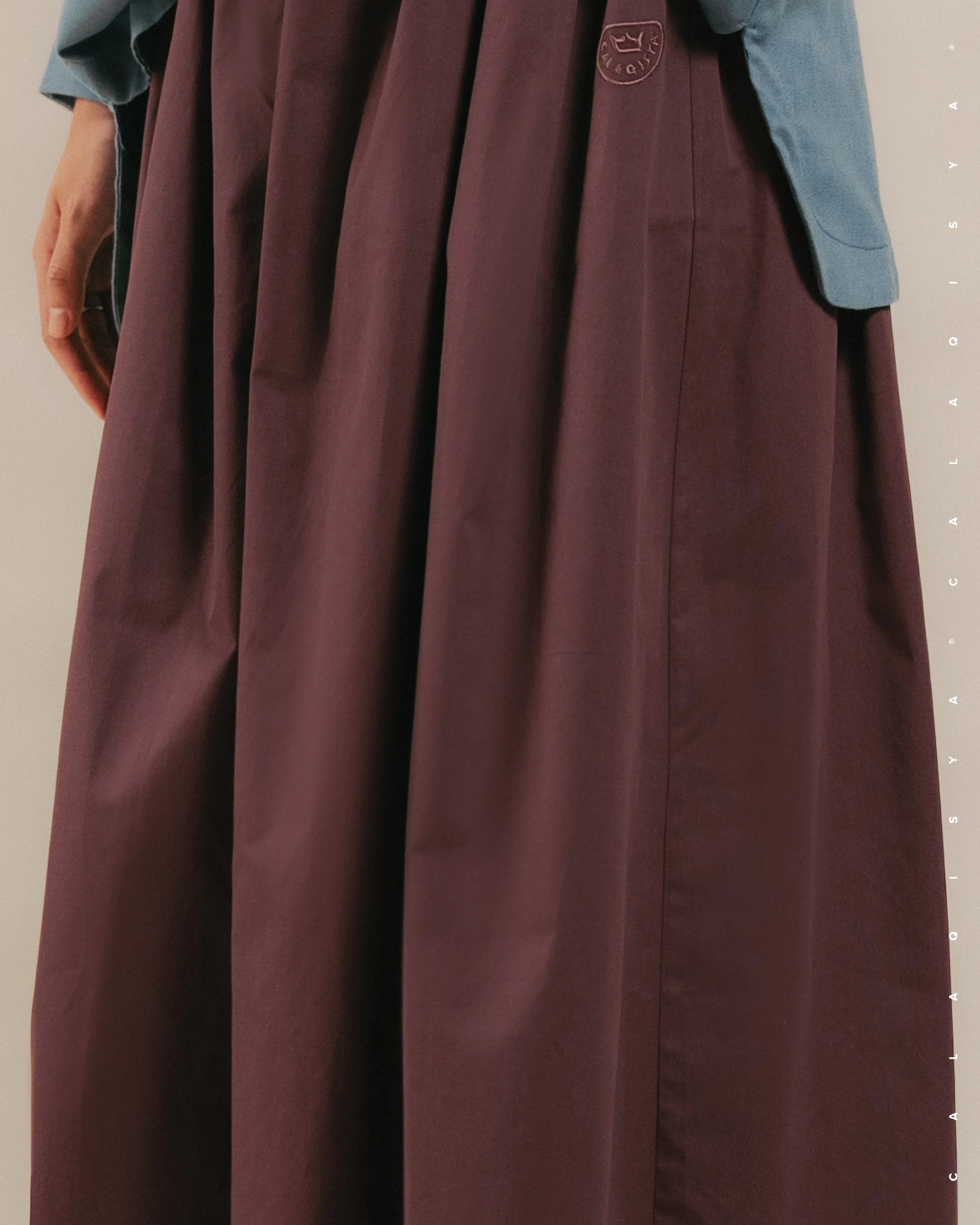 DARLA SKIRT (100% COTTON) IN HOT CHOCOLATE - Image 3