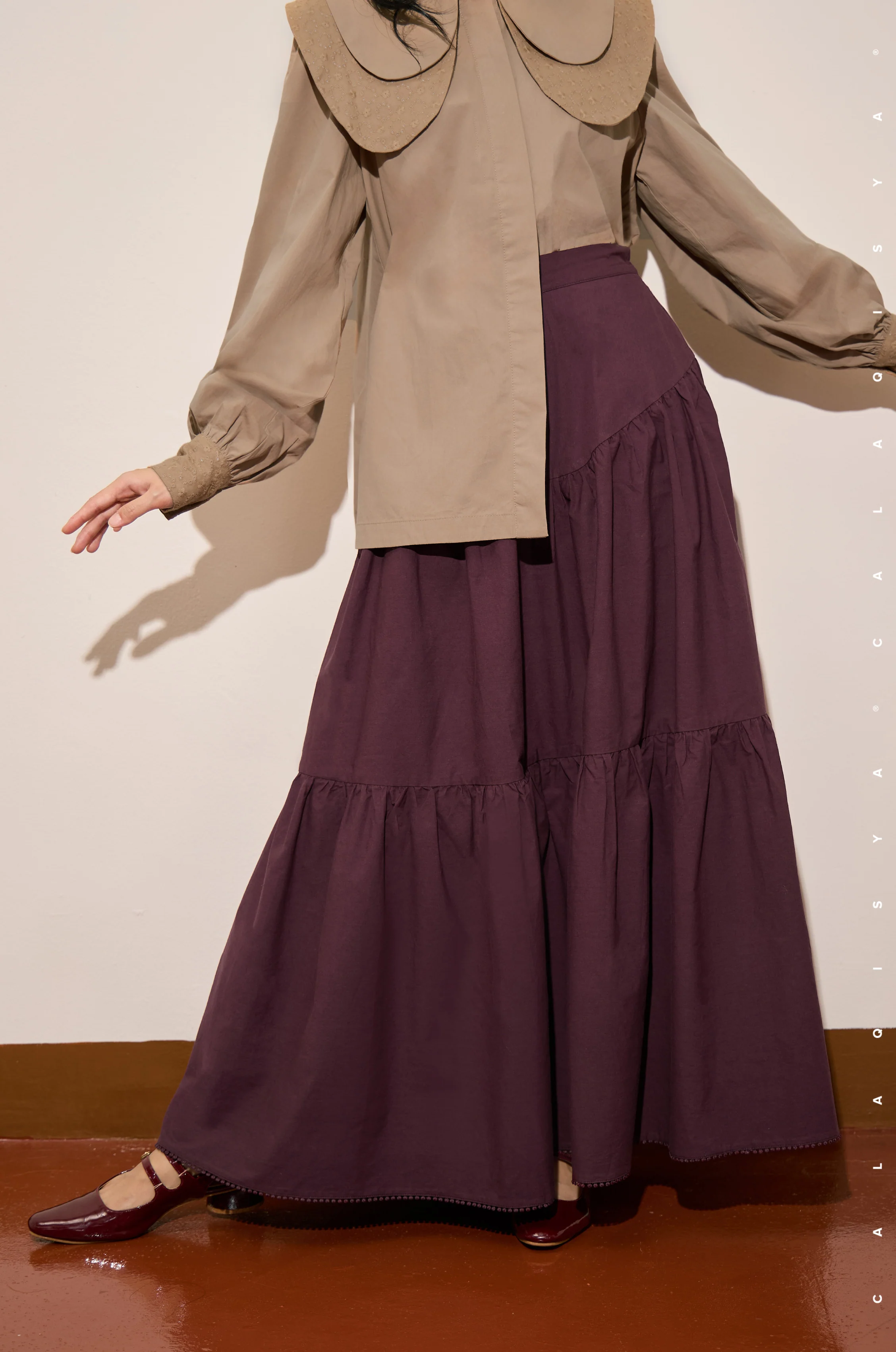 DDAY TIERED SKIRT IN PORT ROYALE - Image 3