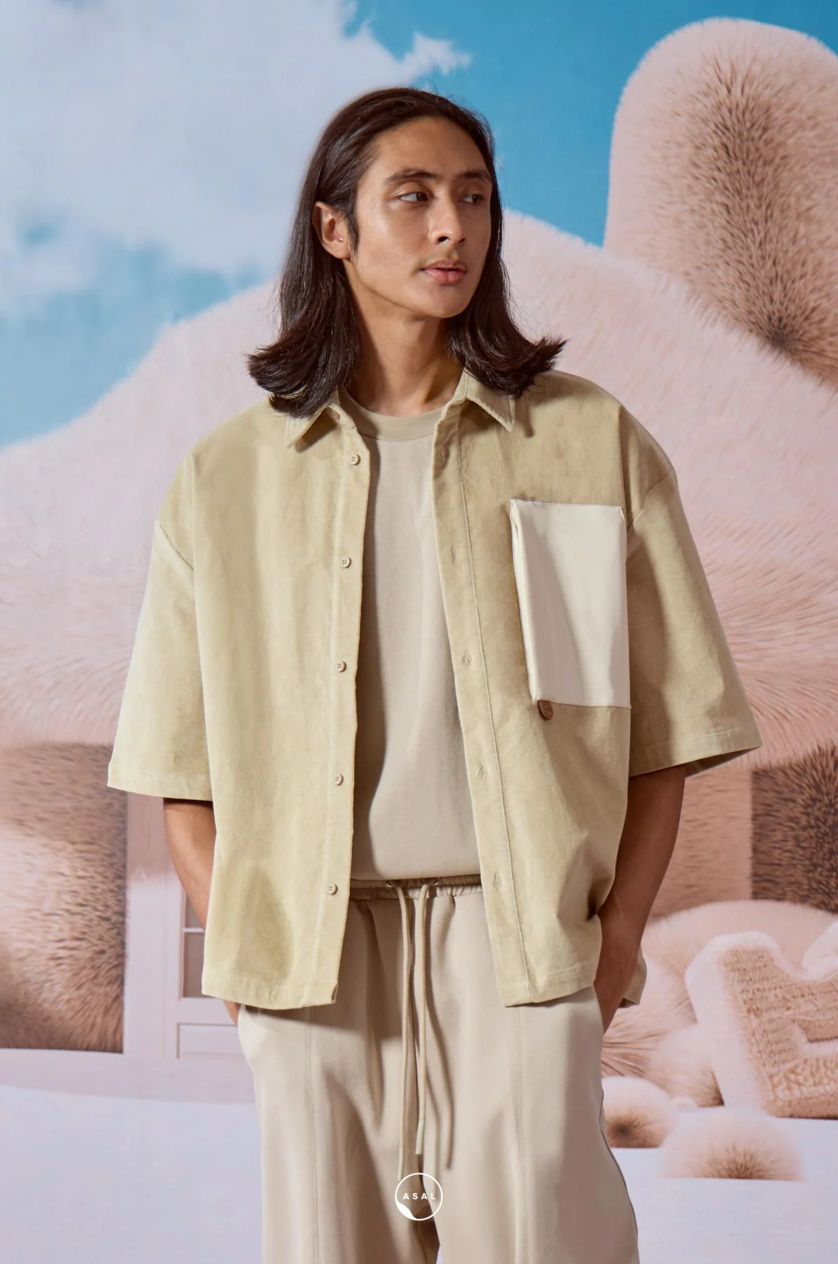 EGE CROP OVERSHIRT IN FRENCH OAK