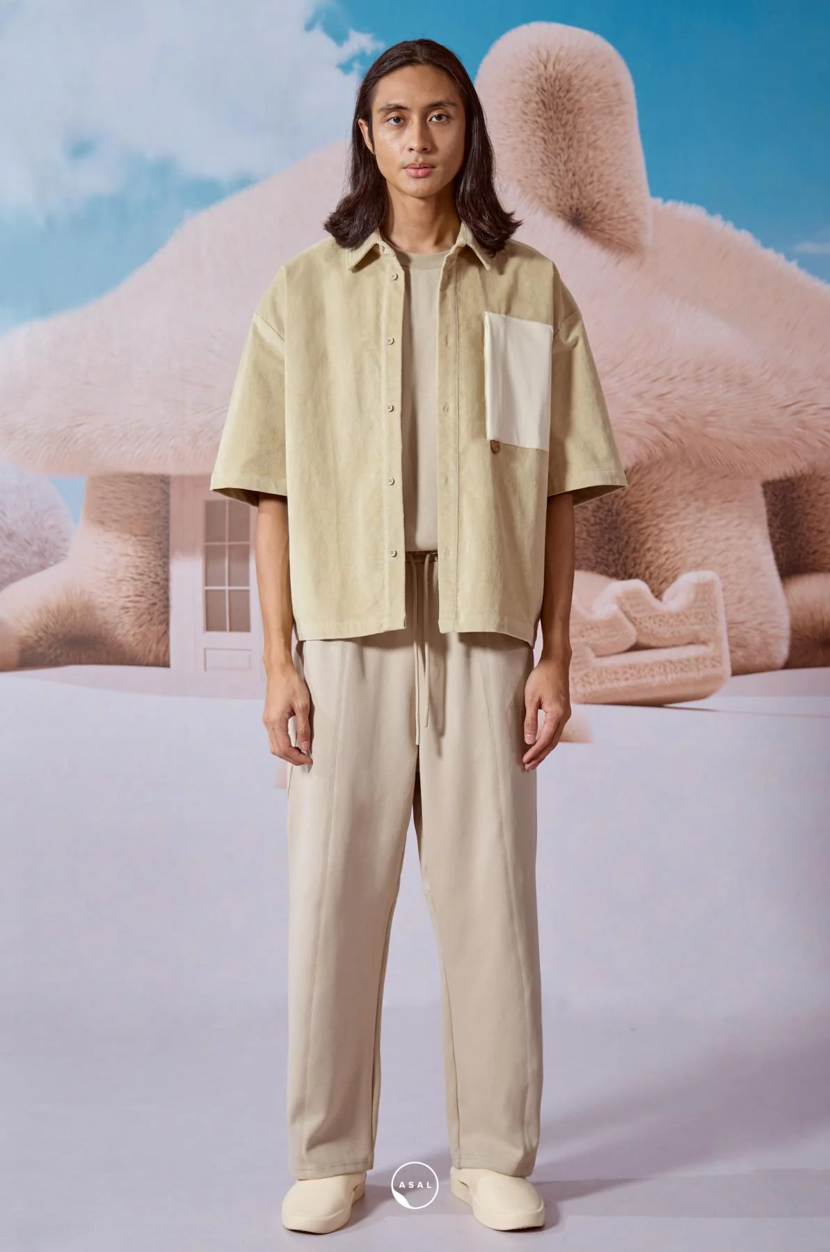 EGE CROP OVERSHIRT IN FRENCH OAK - Image 2