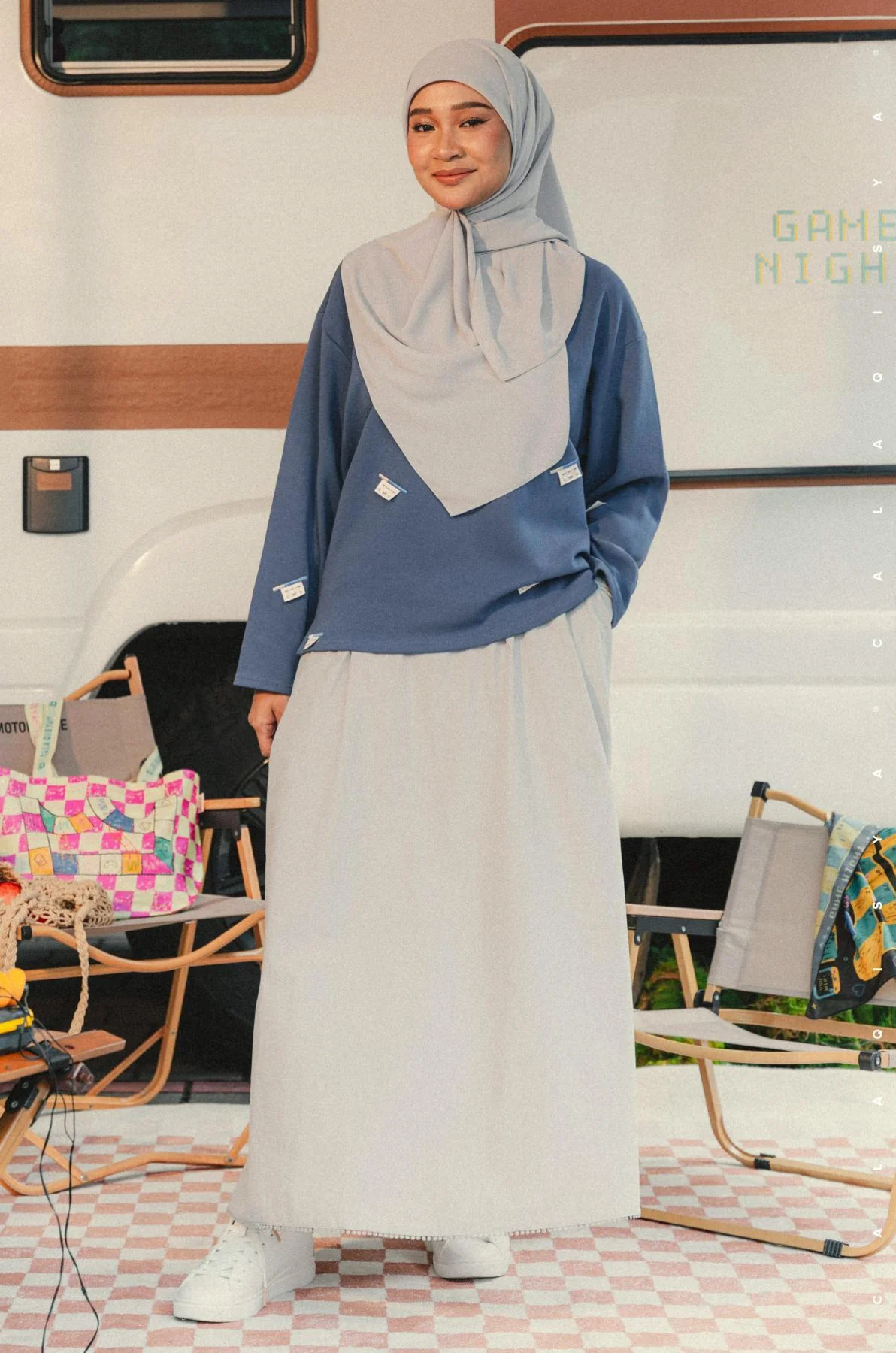 GAME NIGHT LONG-SLEEVED SHIRT IN TWILIGHT BLUE - Image 3