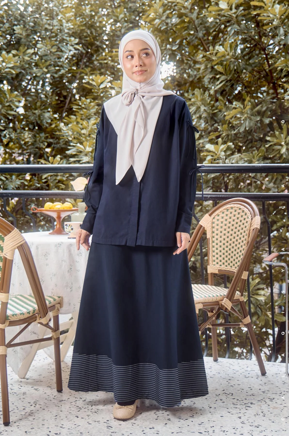 HELLO BOW: ELOISE SKIRT IN PEACOAT - Image 2