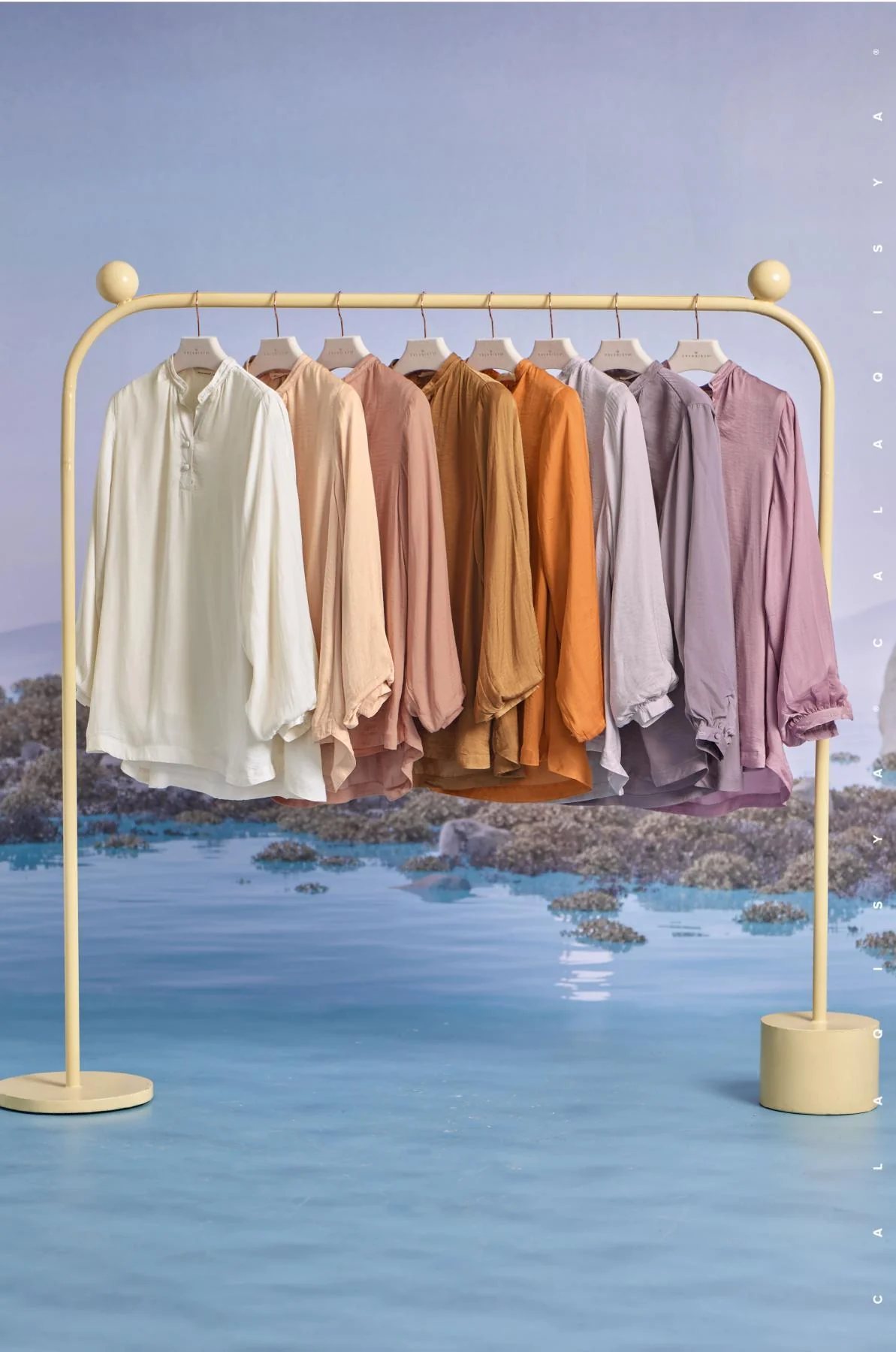 LAUREL BALLOON SLEEVE TOP IN DUSTY CORAL - Image 4