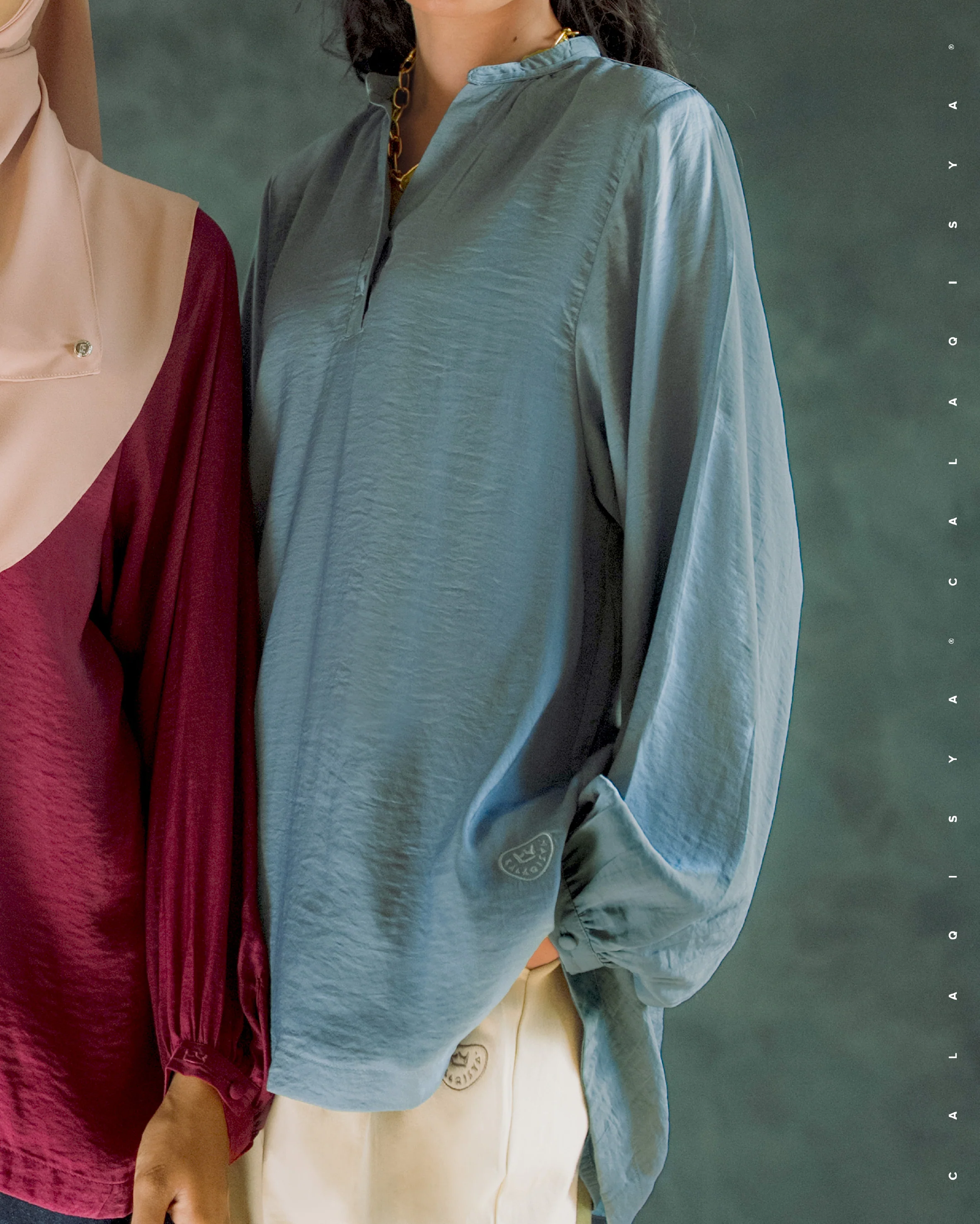 LAUREL BALLOON SLEEVE TOP IN ETHER - Image 4