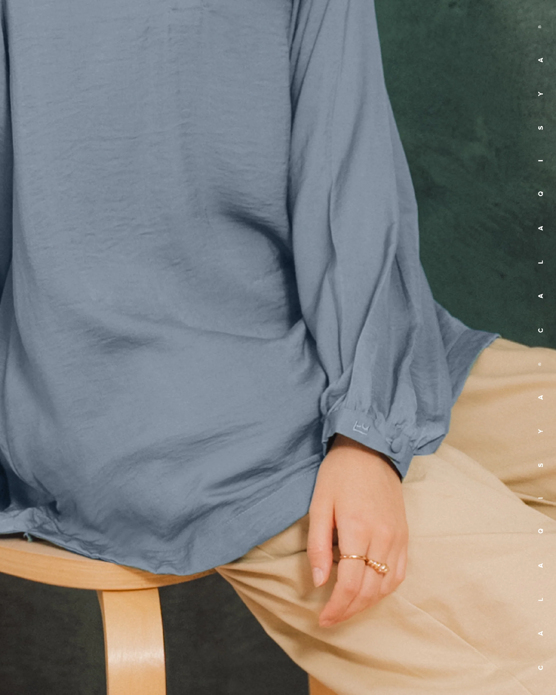 LAUREL BALLOON SLEEVE TOP IN FADED DENIM - Image 3