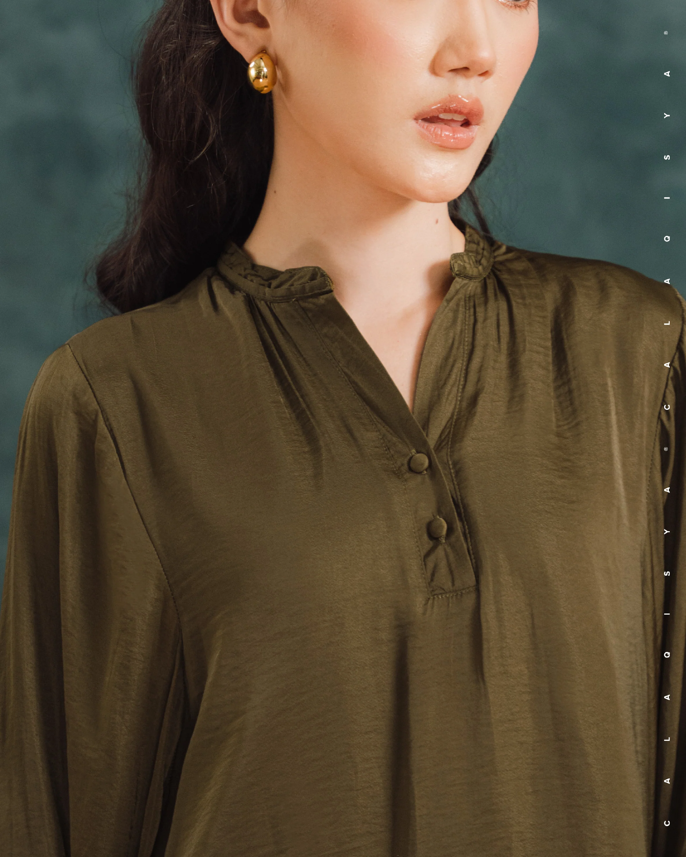 LAUREL BALLOON SLEEVE TOP IN SEPIA - Image 3