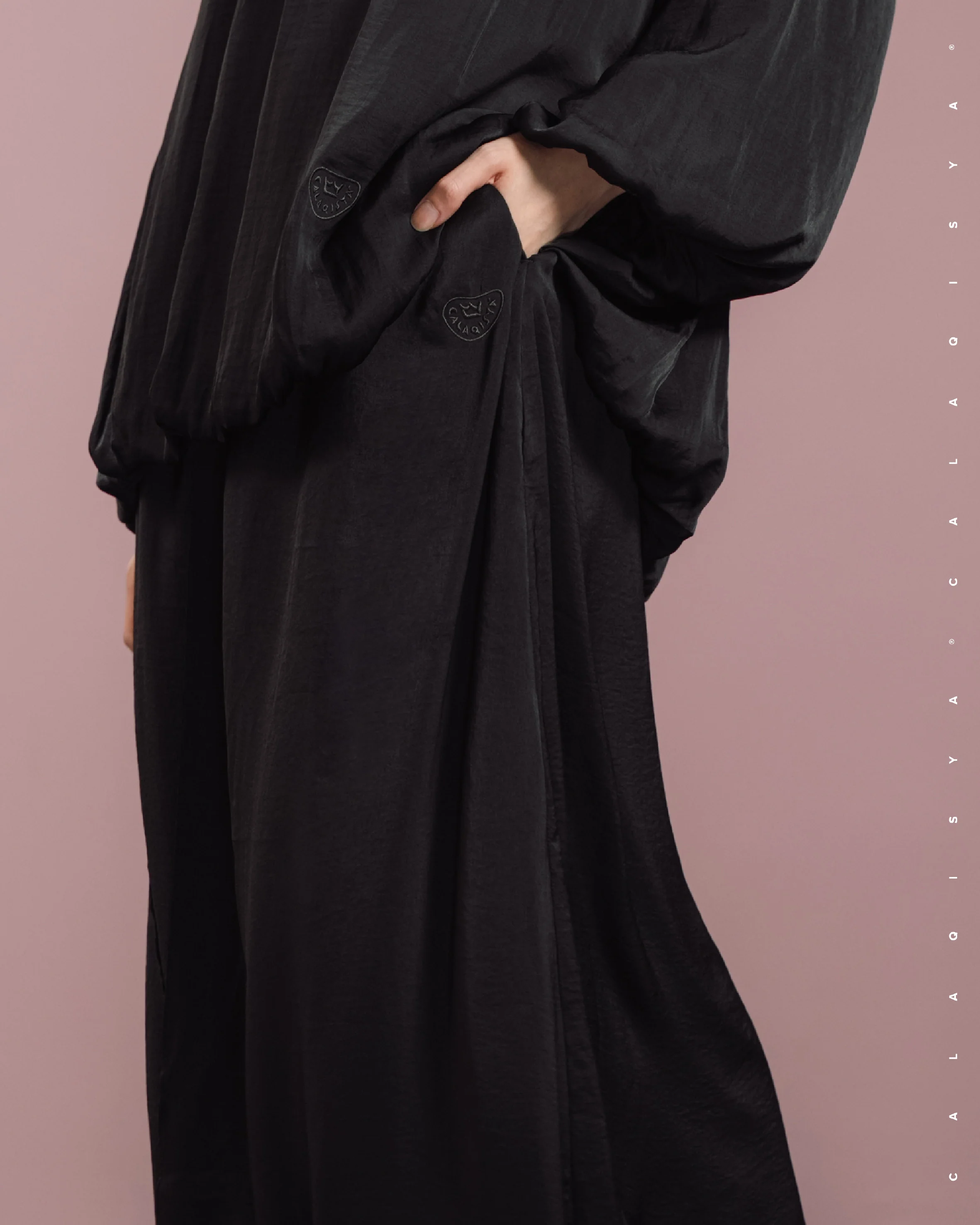 LAUREL DRAPED SKIRT IN BLACK - Image 2