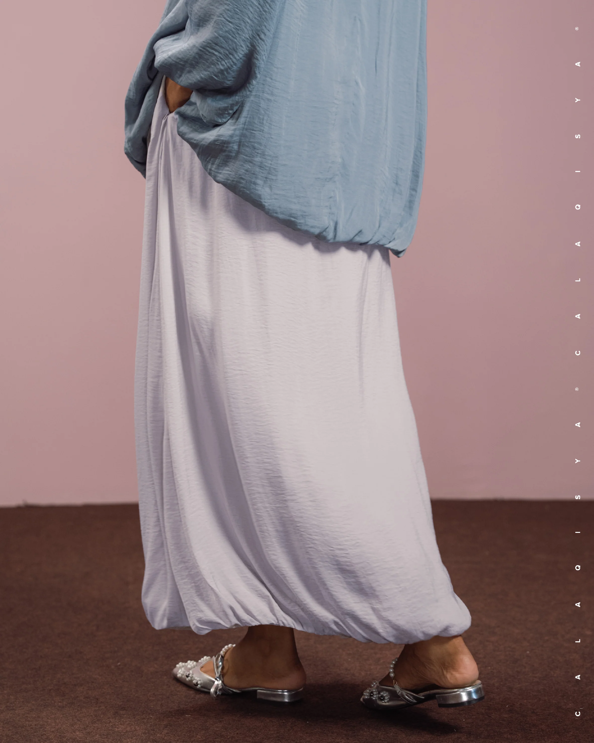 LAUREL DRAPED SKIRT IN ORCHID TINT - Image 3