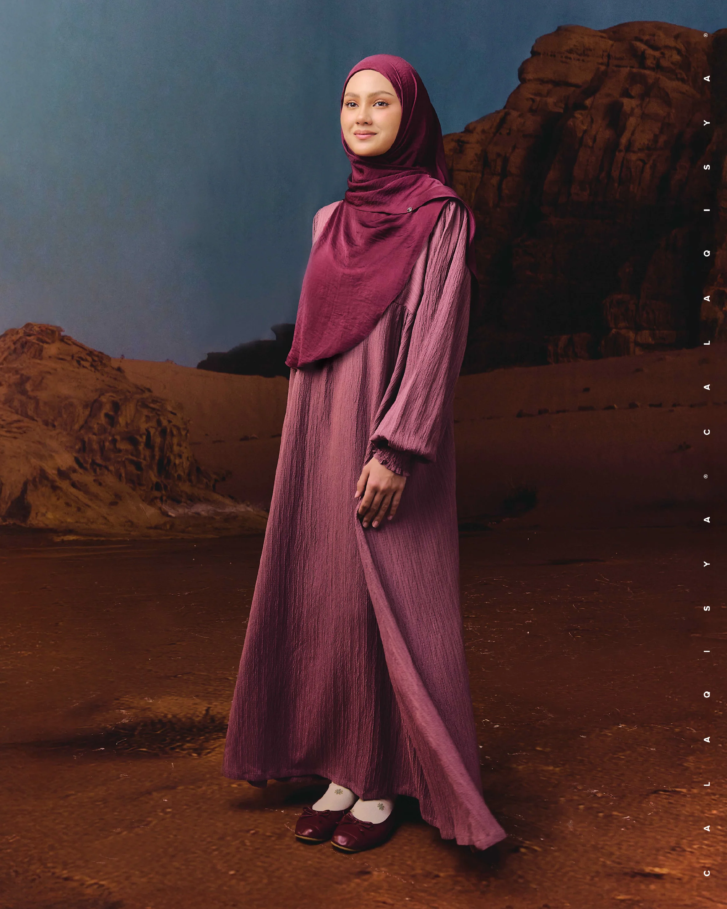 MARWAA DRESS IN ROAN ROUGE - Image 2