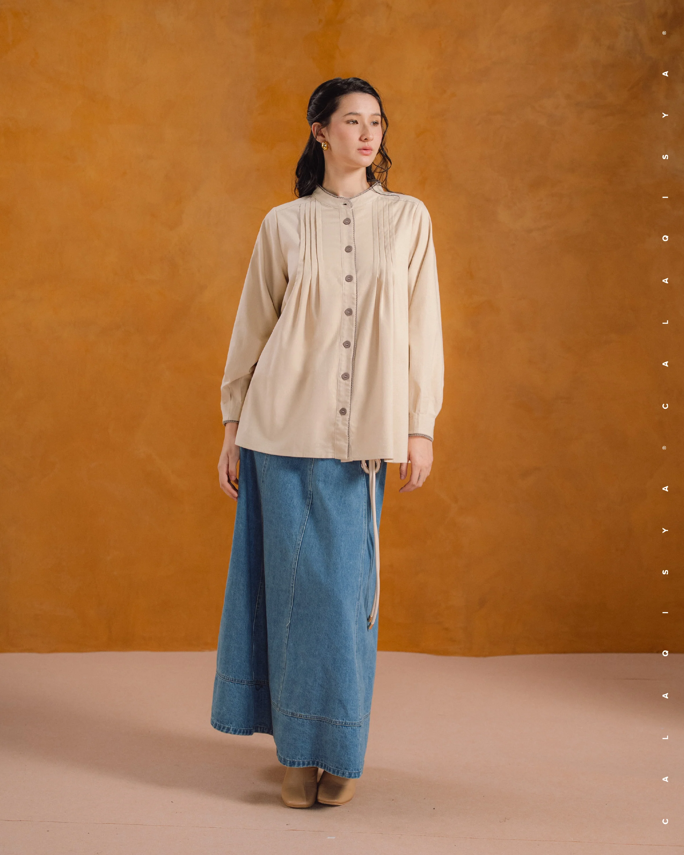 MORA PINTUCK TOP IN DAWN (FULLY LINED) - Image 3