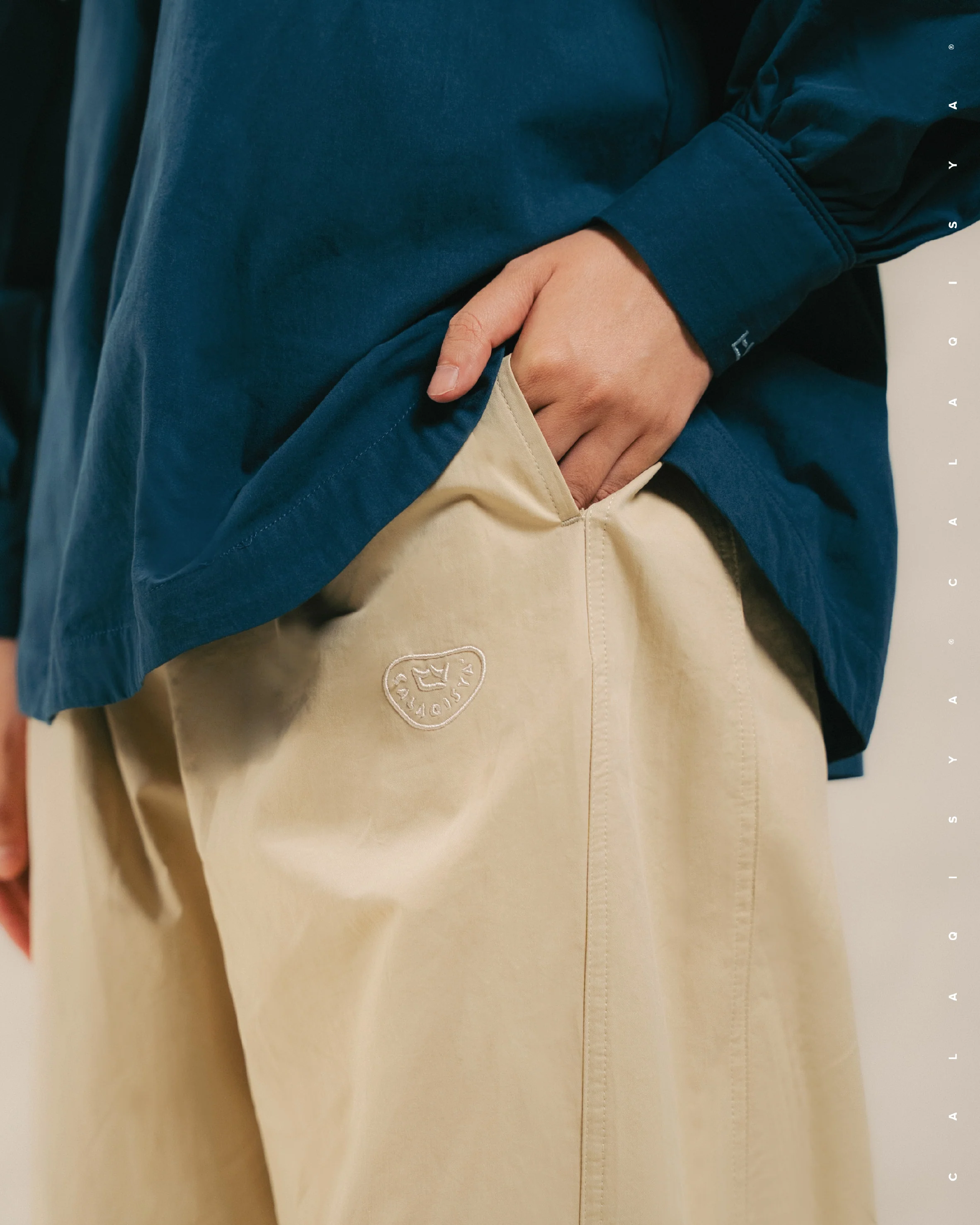 COCOON PANTS (100% COTTON) IN BANANA CREPE - Image 3