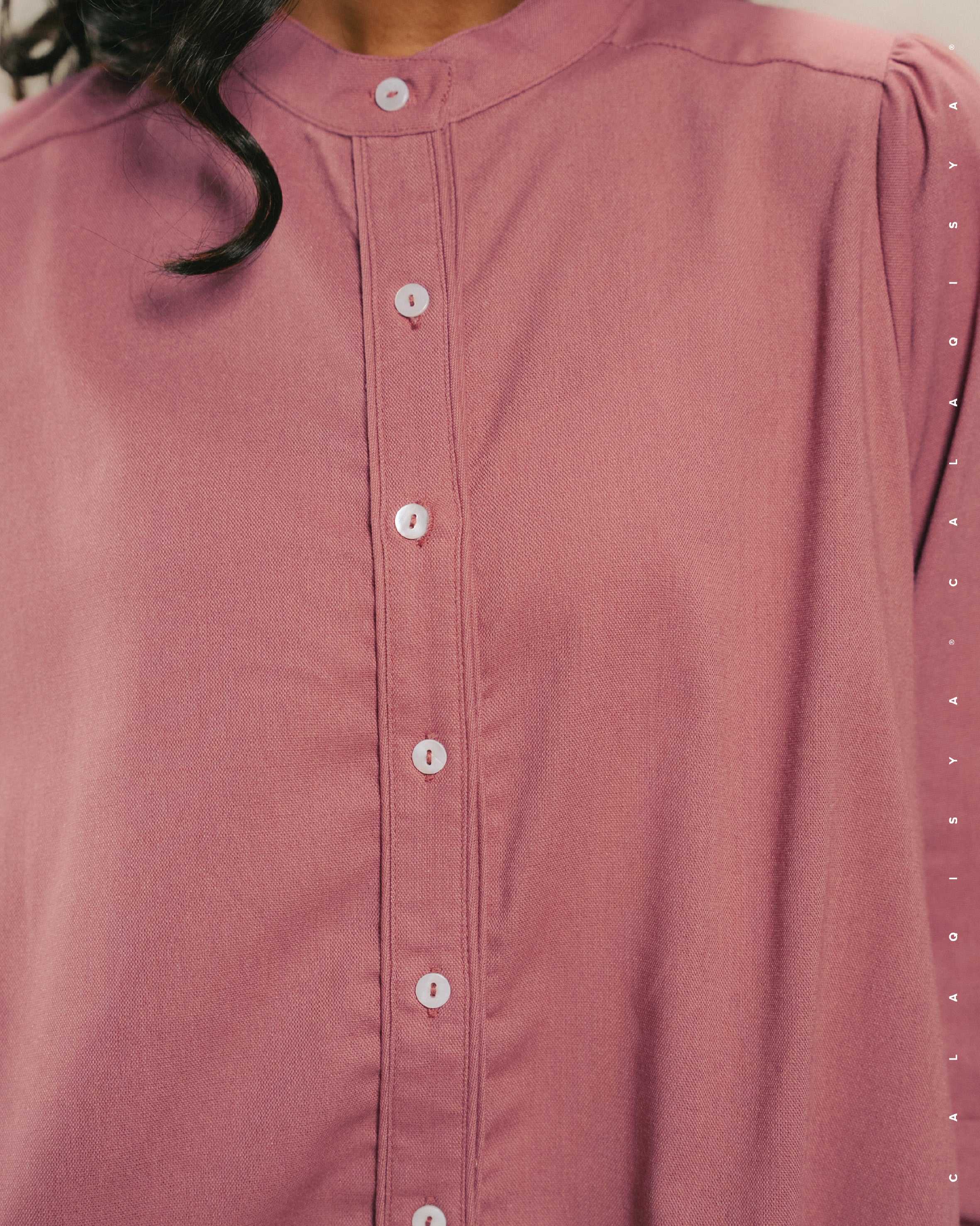 TILLY TOP (100% LINEN) IN MAUVEWOOD - Image 3