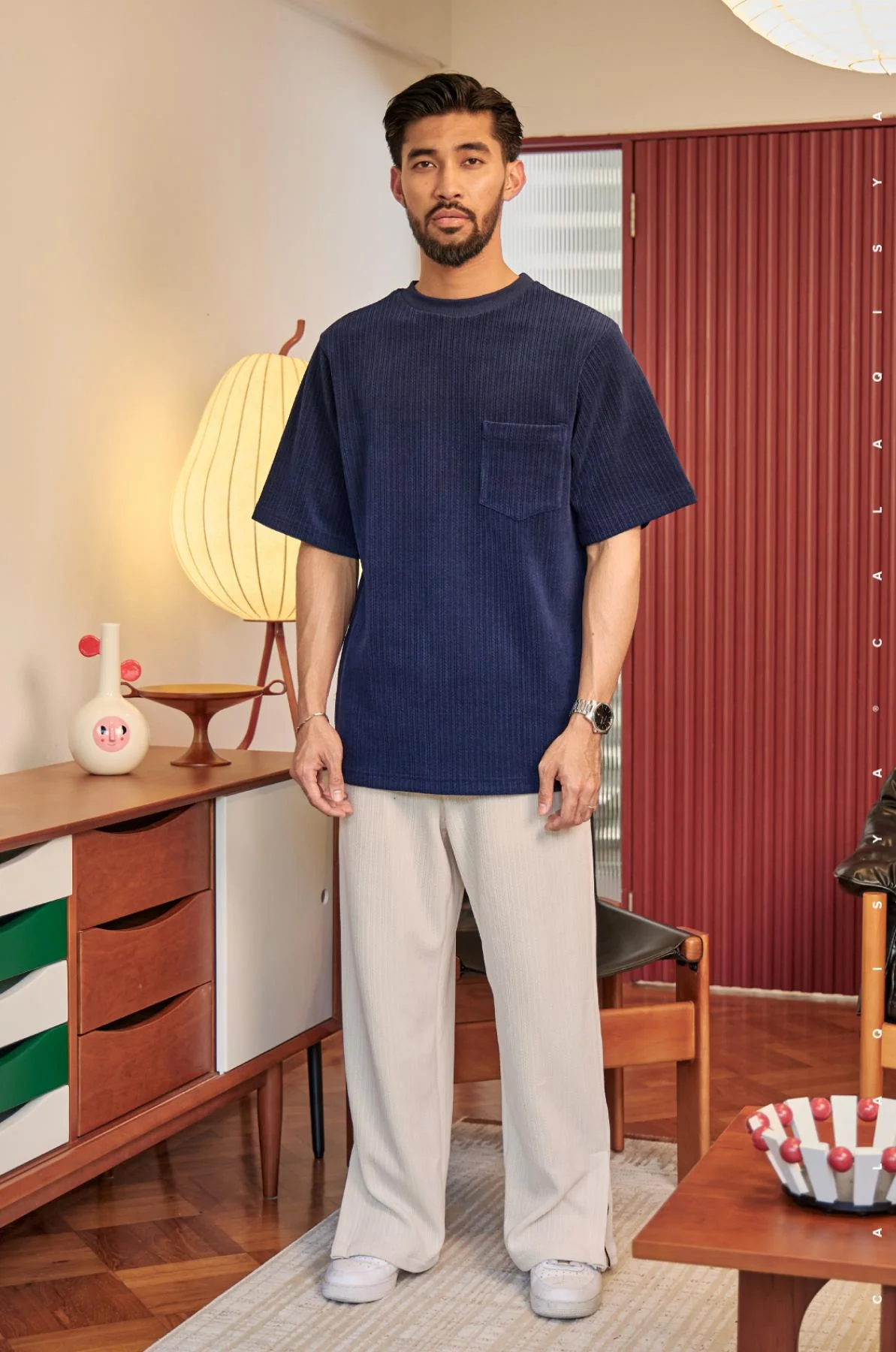 PRETZEL OVERSIZED TEE IN MARITIME BLUE