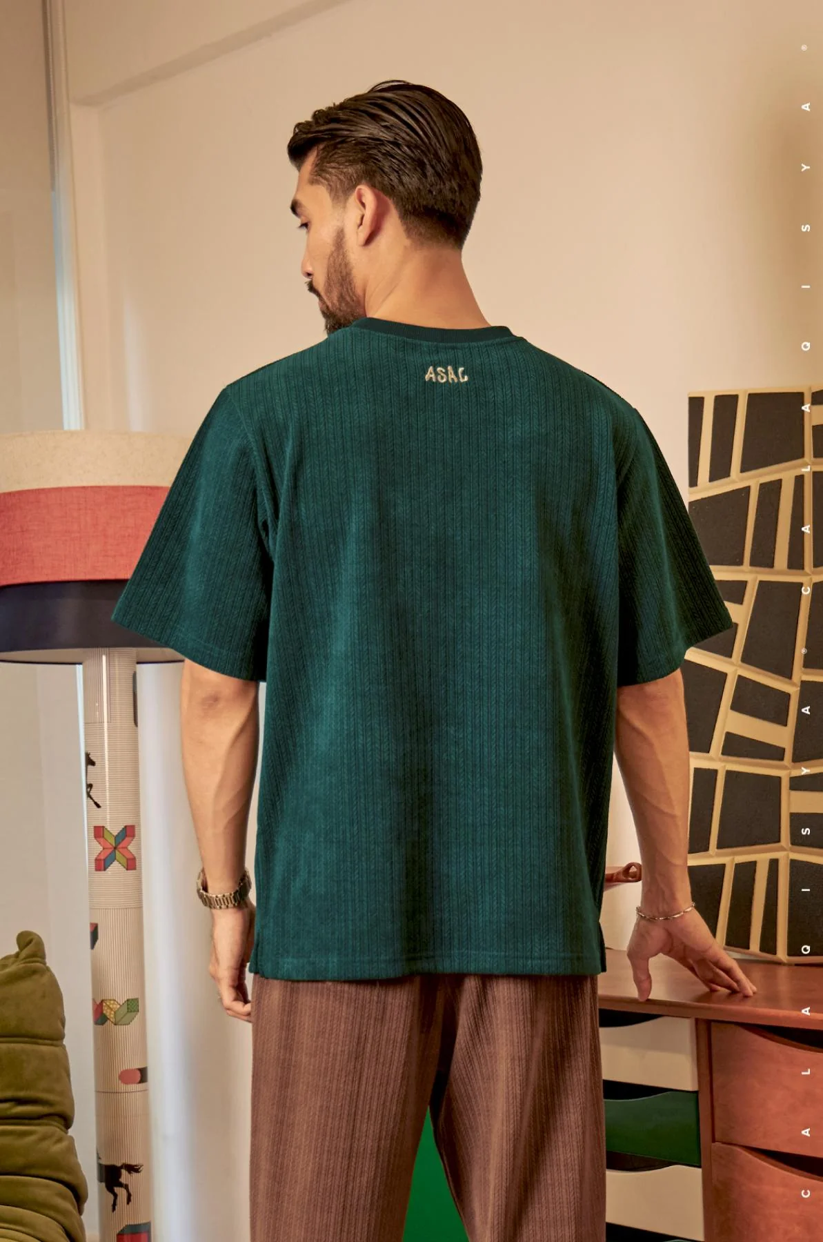 PRETZEL OVERSIZED TEE IN RAIN FOREST - Image 3
