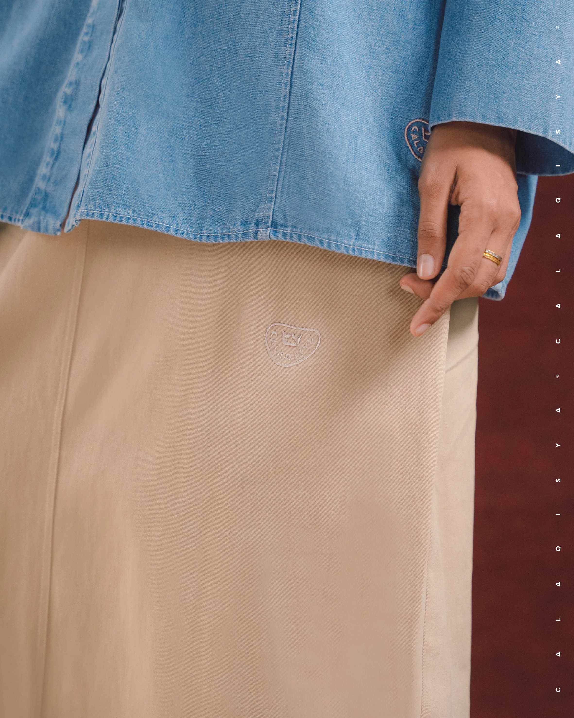 RANCH COOP SKIRT 2.0 IN ALMOND BUFF - Image 3