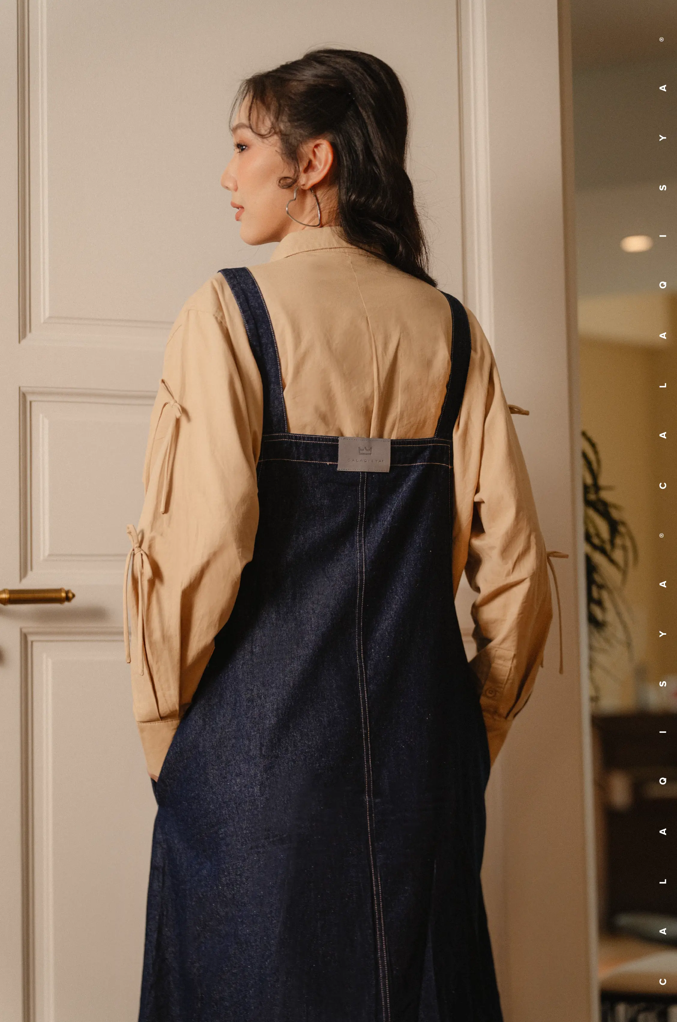 RANCH : HARVEST OVERALL DRESS 2.0 IN DARK BLUE DENIM - Image 3