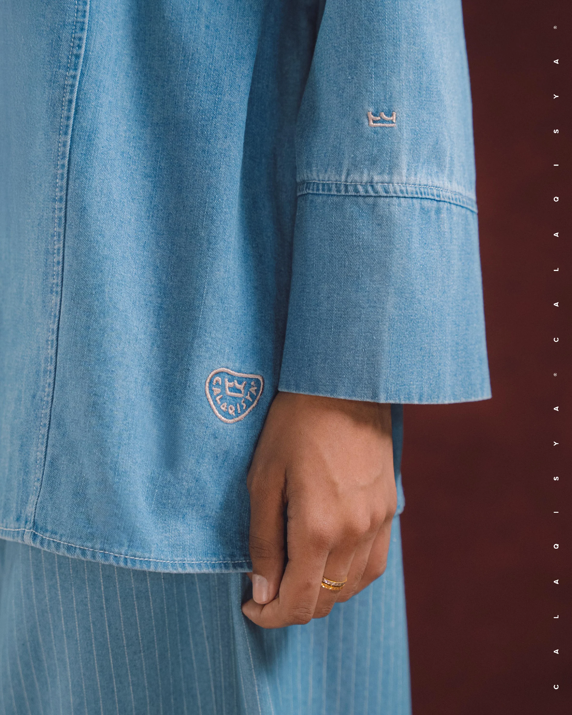 RANCH RAYS TOP IN MEDIUM BLUE DENIM - Image 2