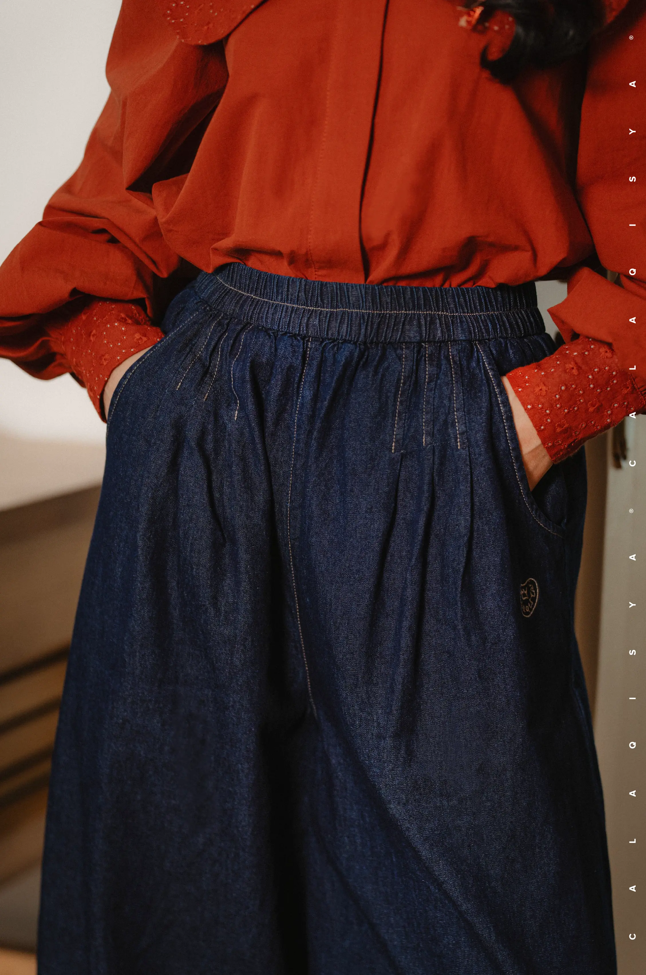RANCH : SOW PANTS IN DARK BLUE DENIM - Image 2