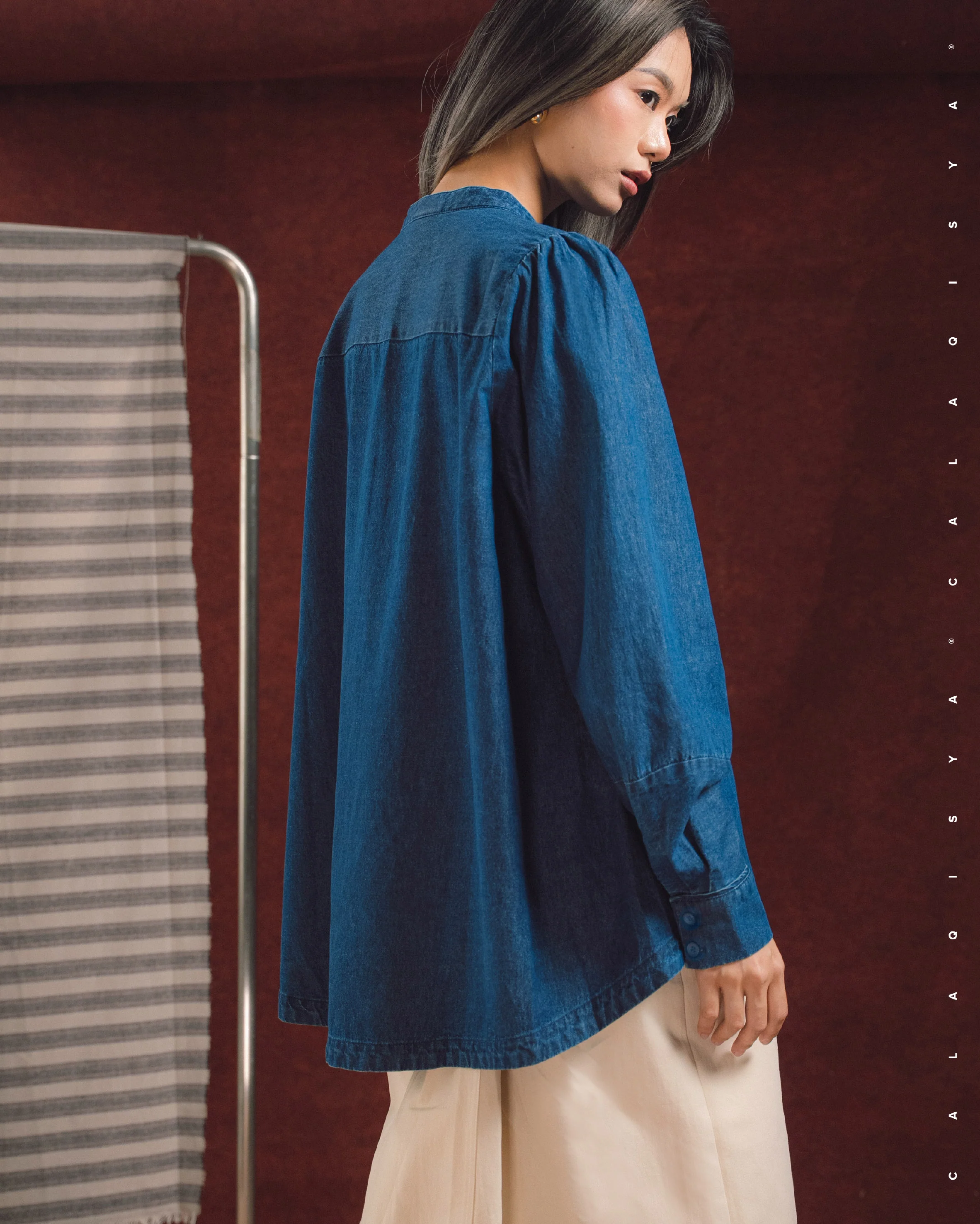 RANCH TILLY TOP IN BLUE DENIM - Image 2