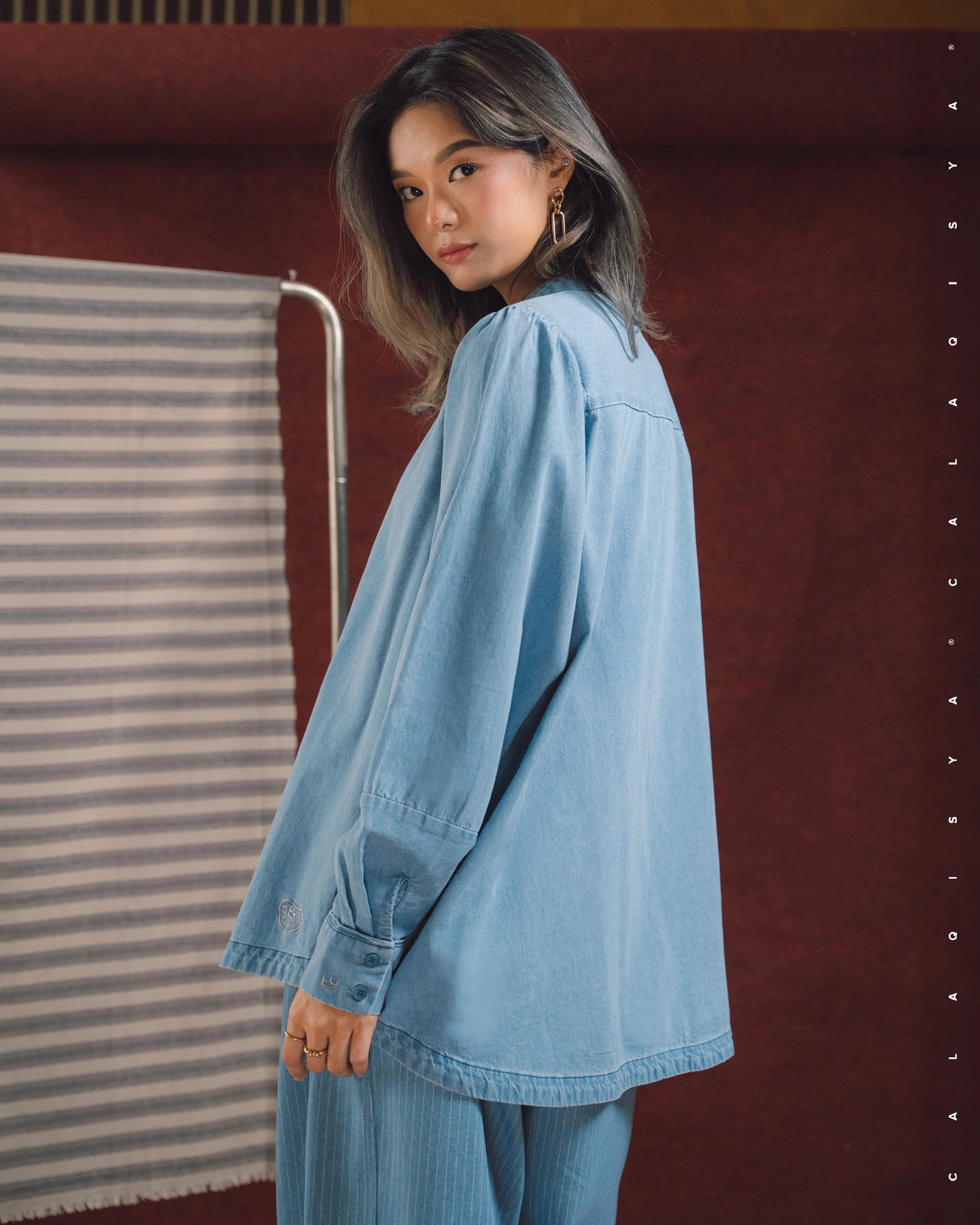 RANCH TILLY TOP IN LIGHT BLUE DENIM