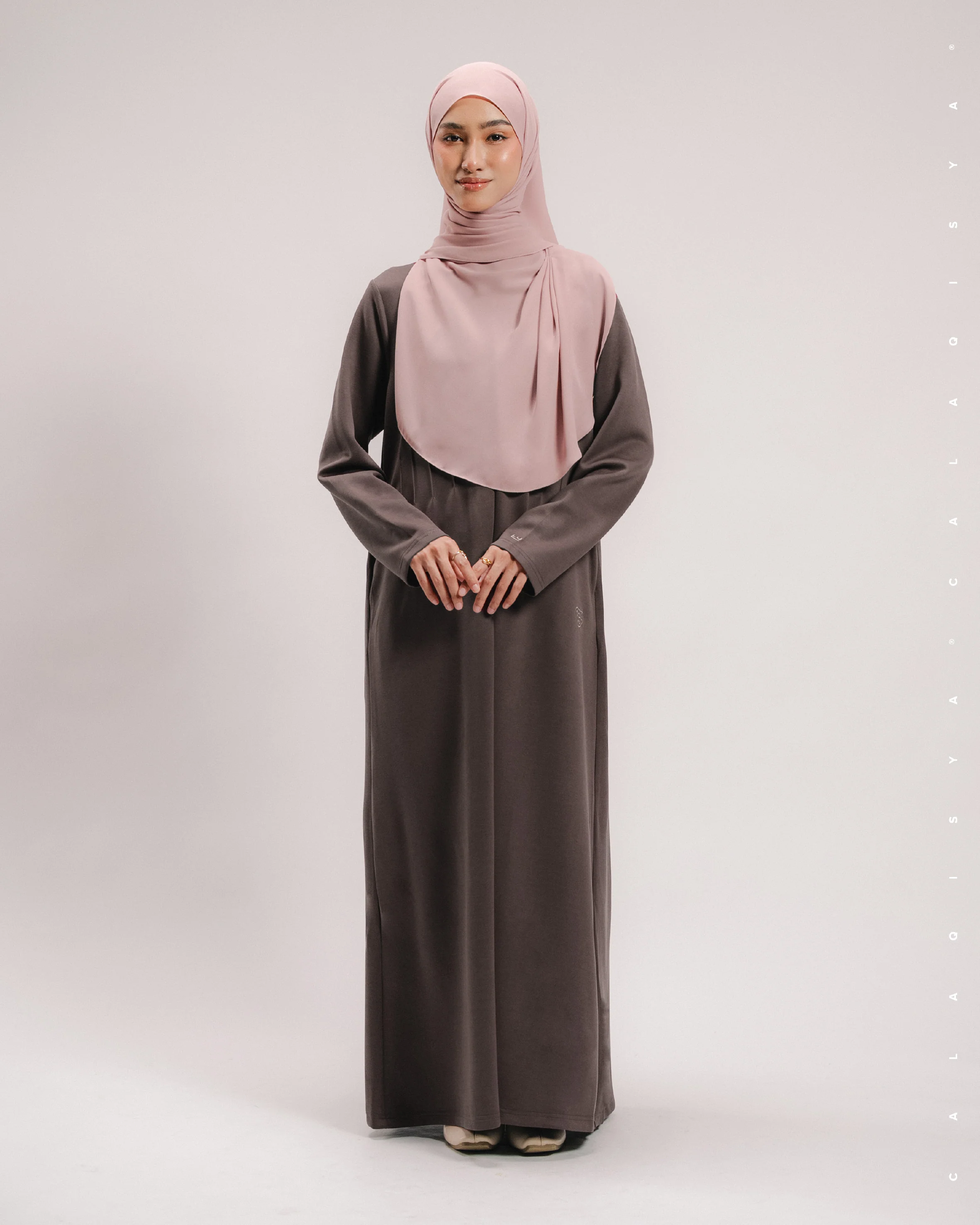 RUSH DOVE PINTUCK DRESS IN DEEP MAHOGANY