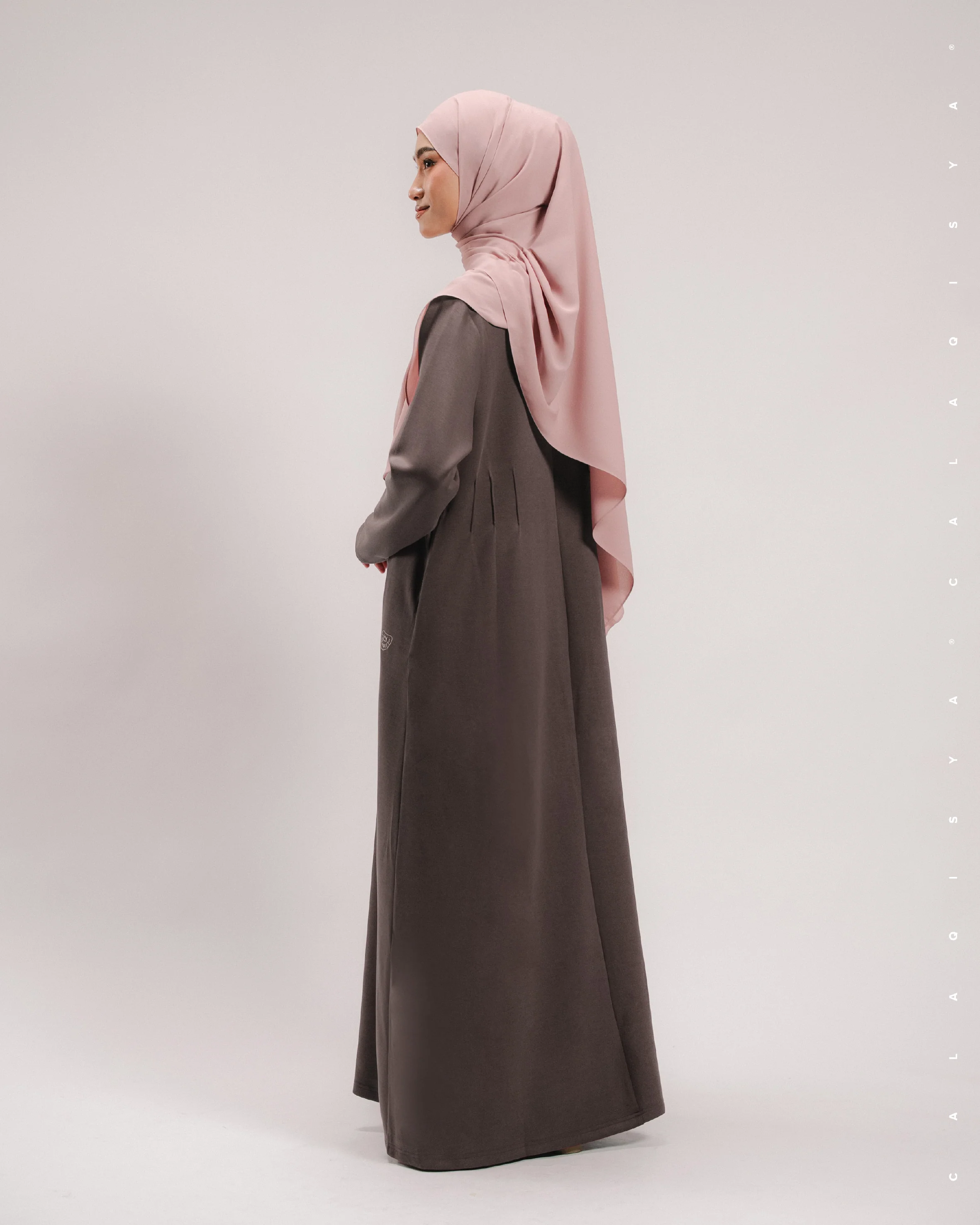 RUSH DOVE PINTUCK DRESS IN DEEP MAHOGANY - Image 2