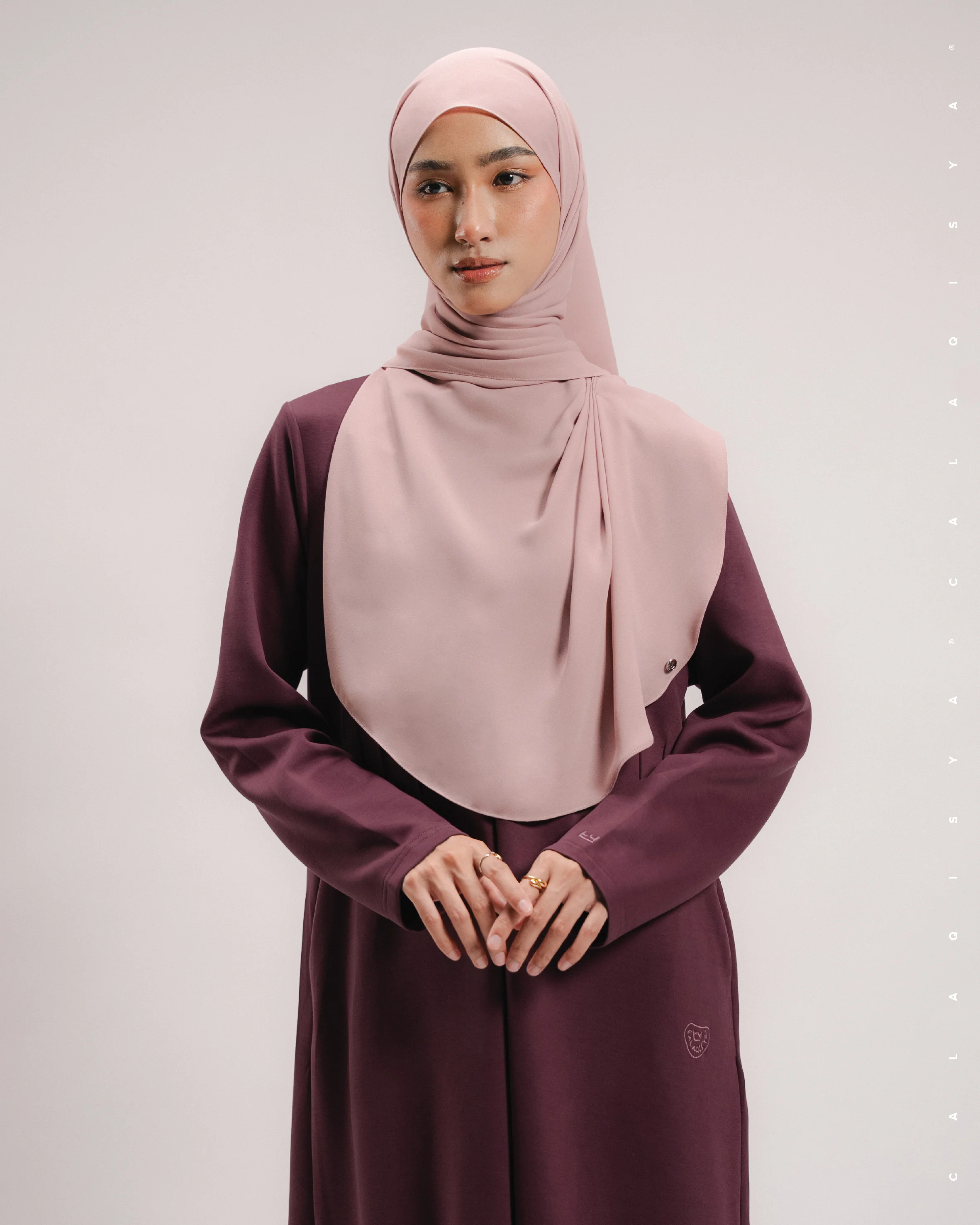 RUSH DOVE PINTUCK DRESS IN MAROON BANNER - Image 3