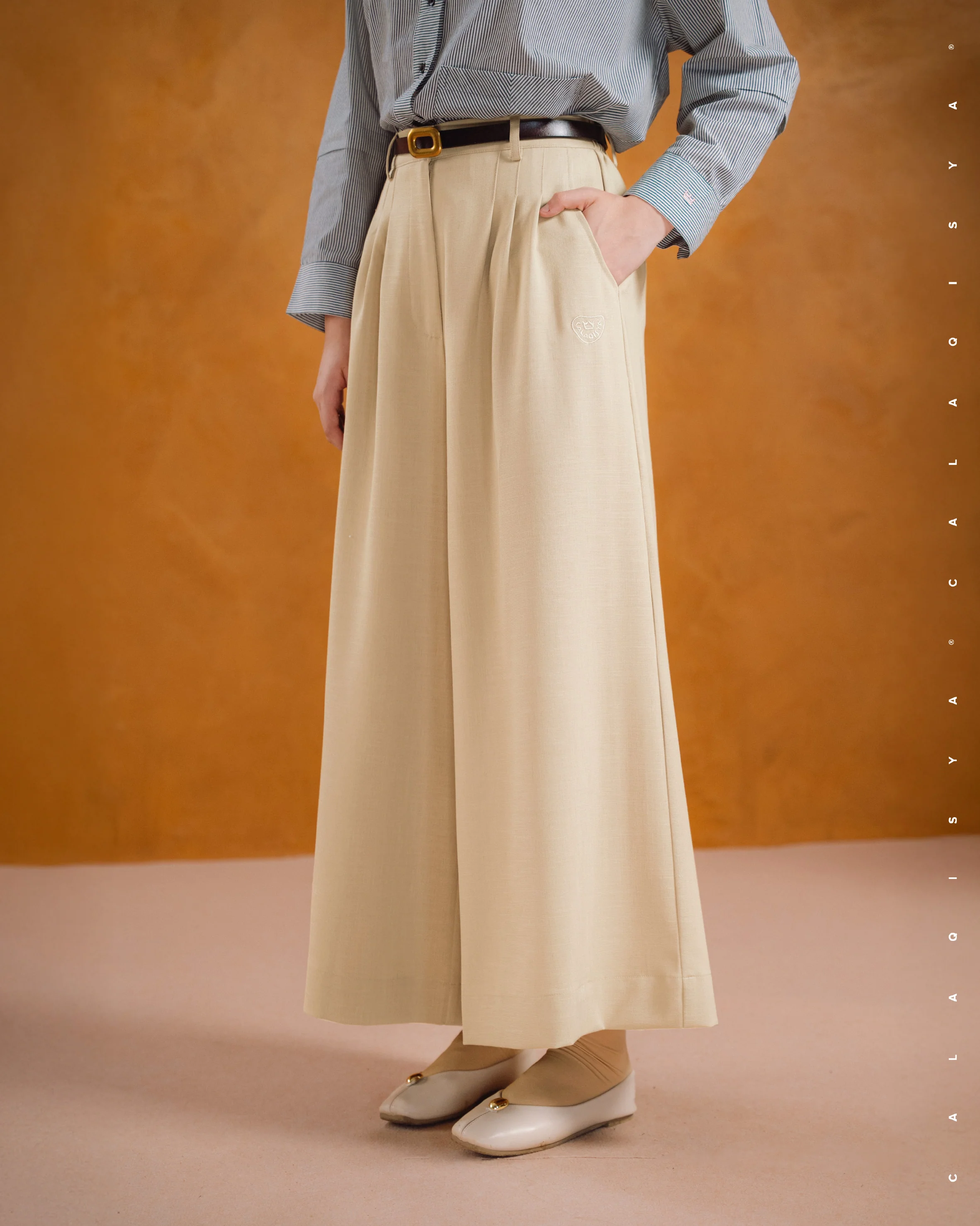SENA FLARE PANTS IN SUNLIGHT (FULLY LINED) - Image 4