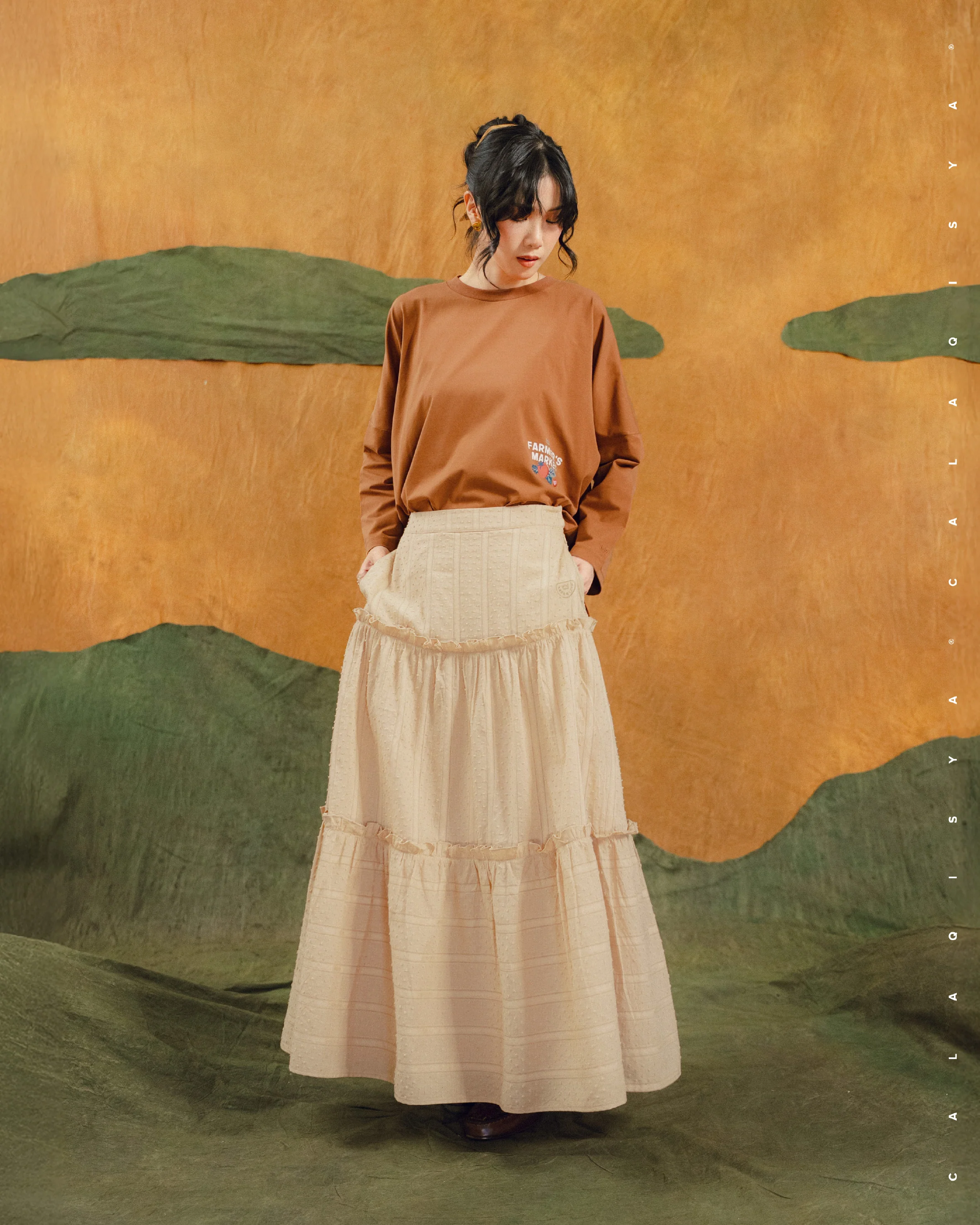 SOMERSET SKIRT (FULLY LINED) IN CROISSANT - Image 2