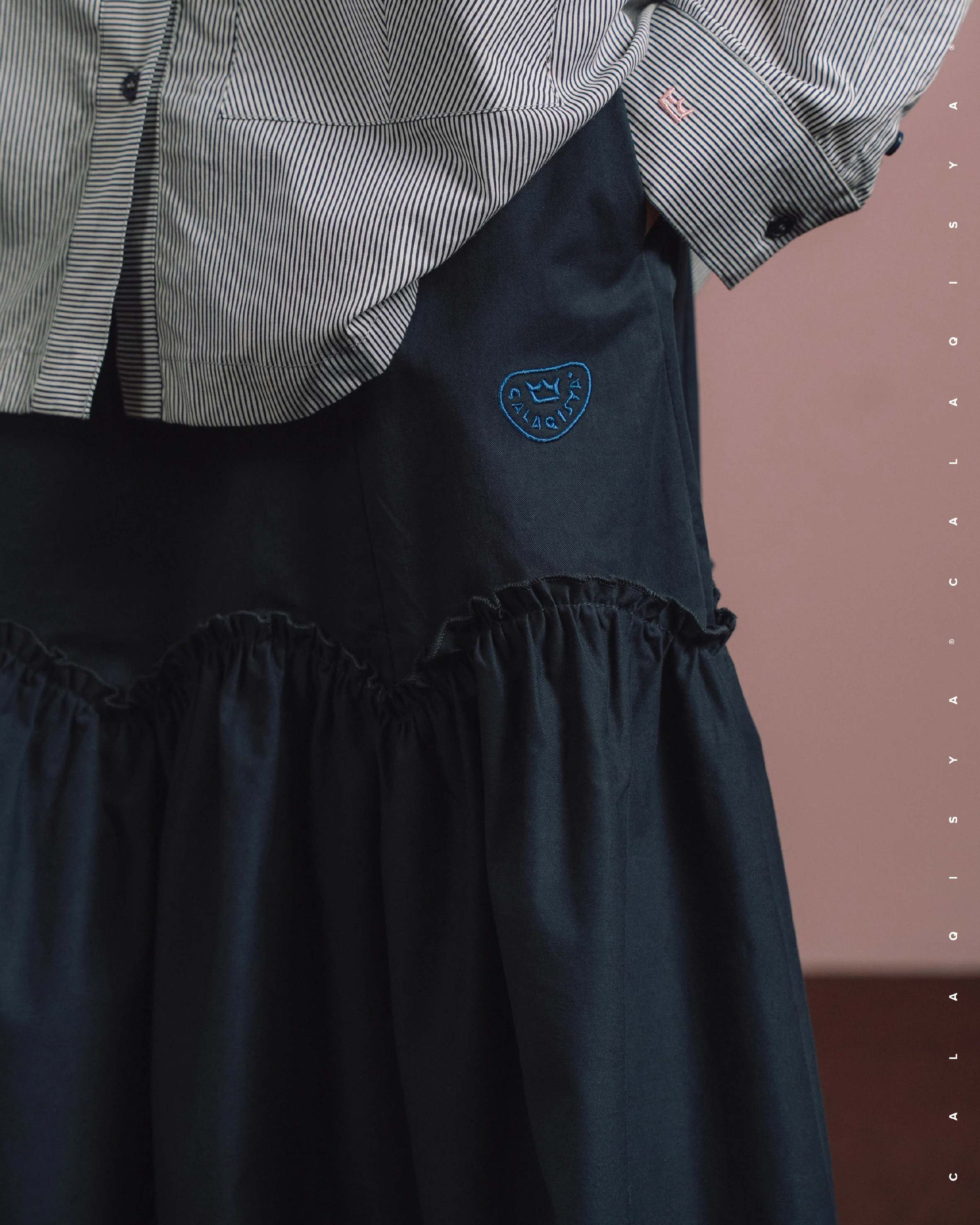 TARTLET SKIRT (100% COTTON) IN MARITIME BLUE - Image 3