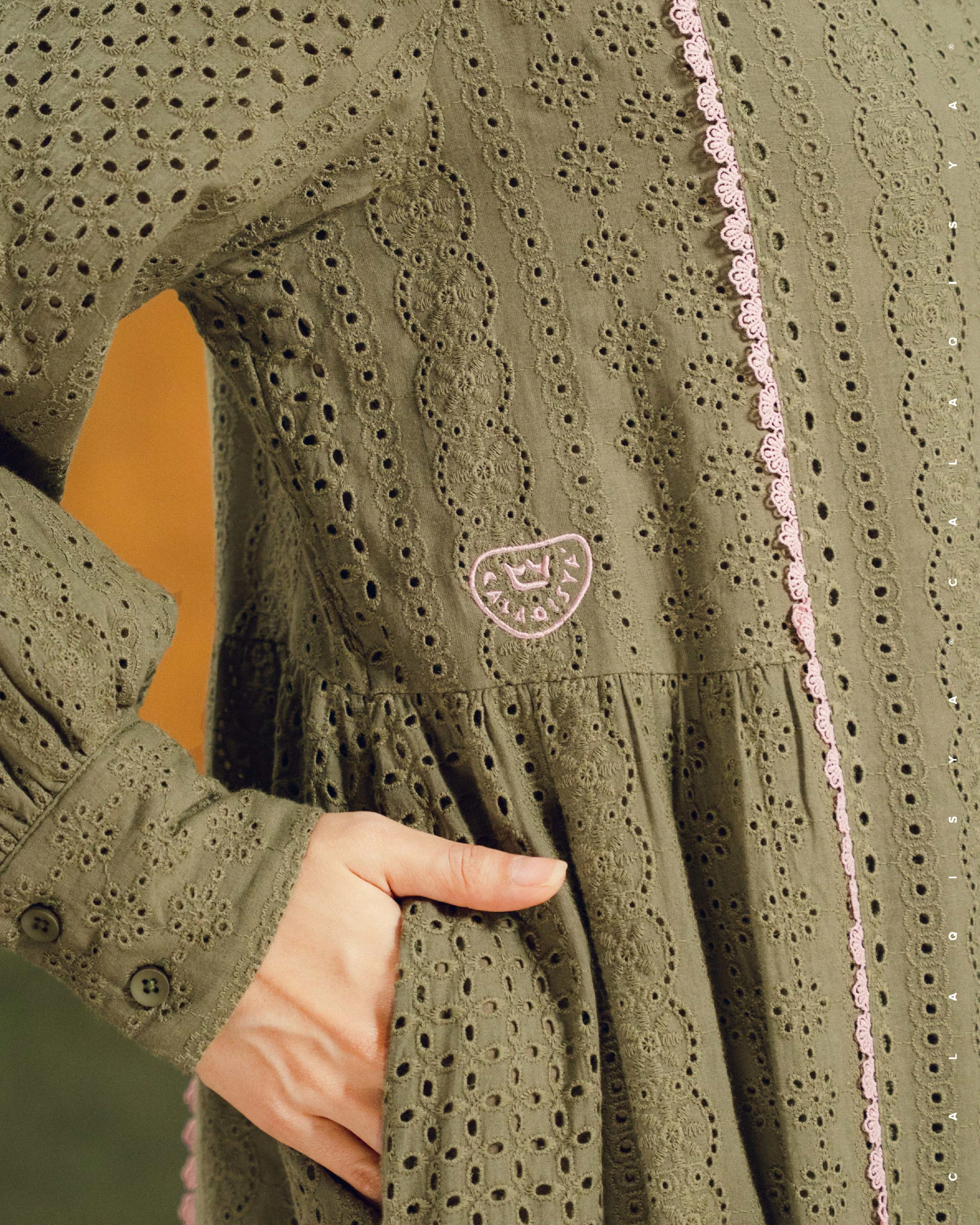 FM UNEARTHLY DIARIES PASTURE DRESS IN BURNT OLIVE - Image 3