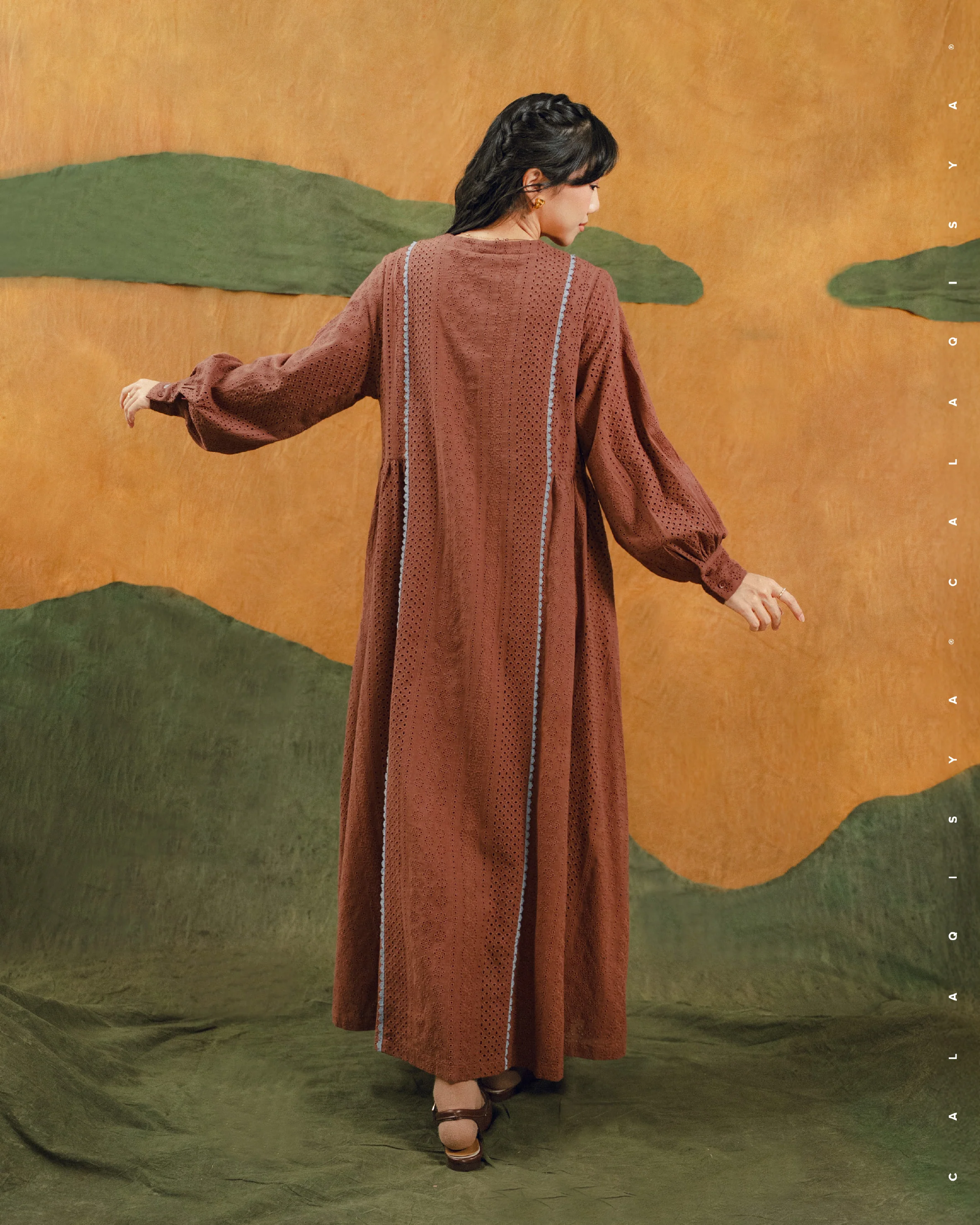 FM UNEARTHLY DIARIES PASTURE DRESS IN CINNAMON - Image 3